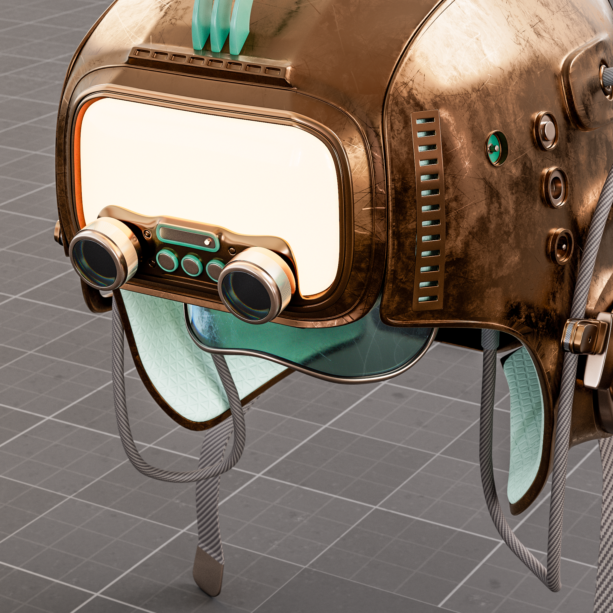 RetroChrono Navigator - 1970s Time Traveler Helmet