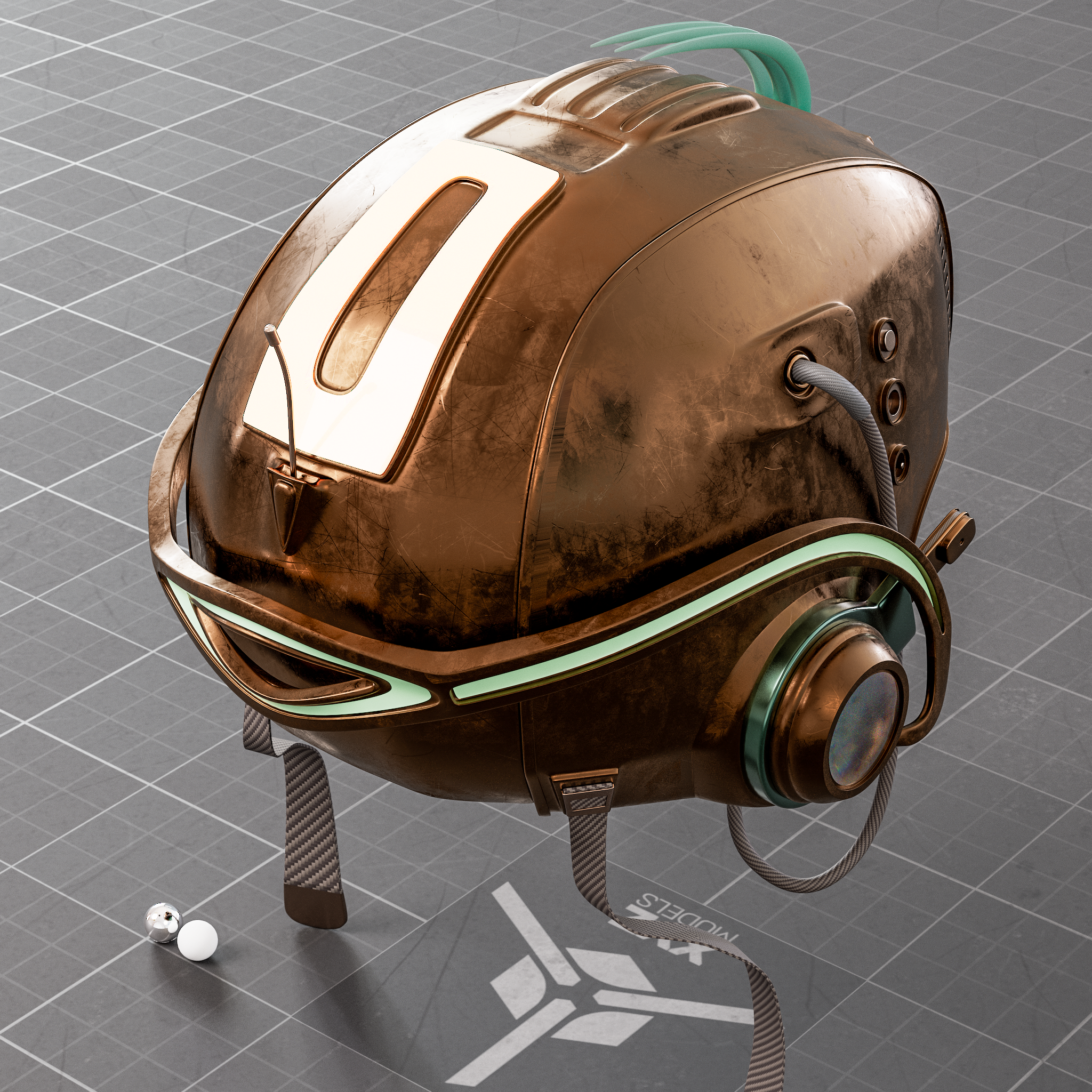 RetroChrono Navigator - 1970s Time Traveler Helmet