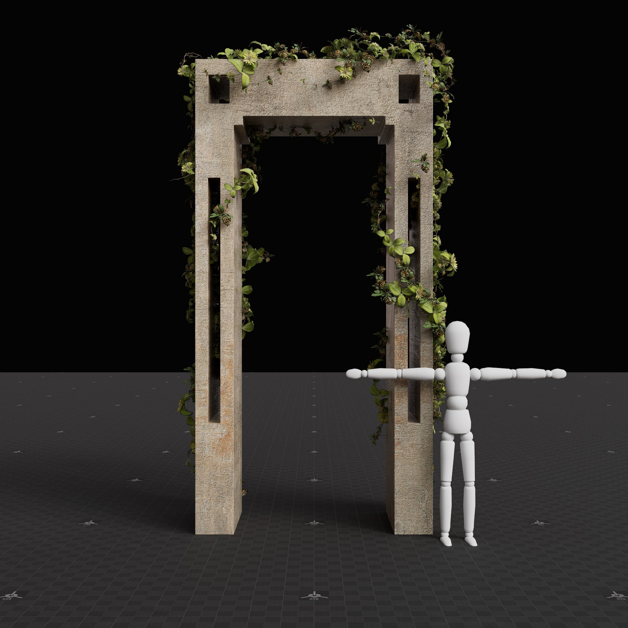 Brutalist Ivy Doorway 01