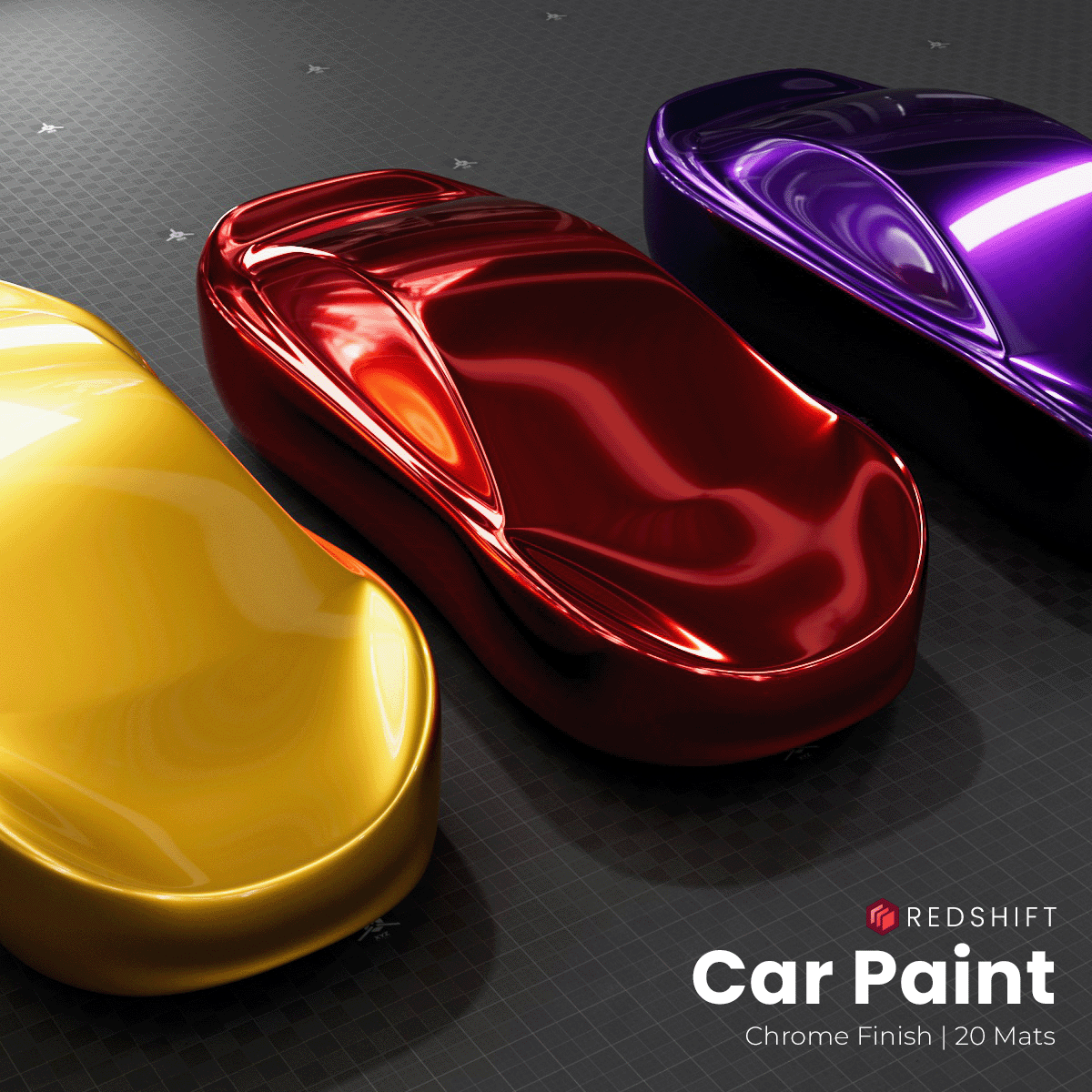 Cinema 4D Materials - Car Paint Chrome Finish - Redshift