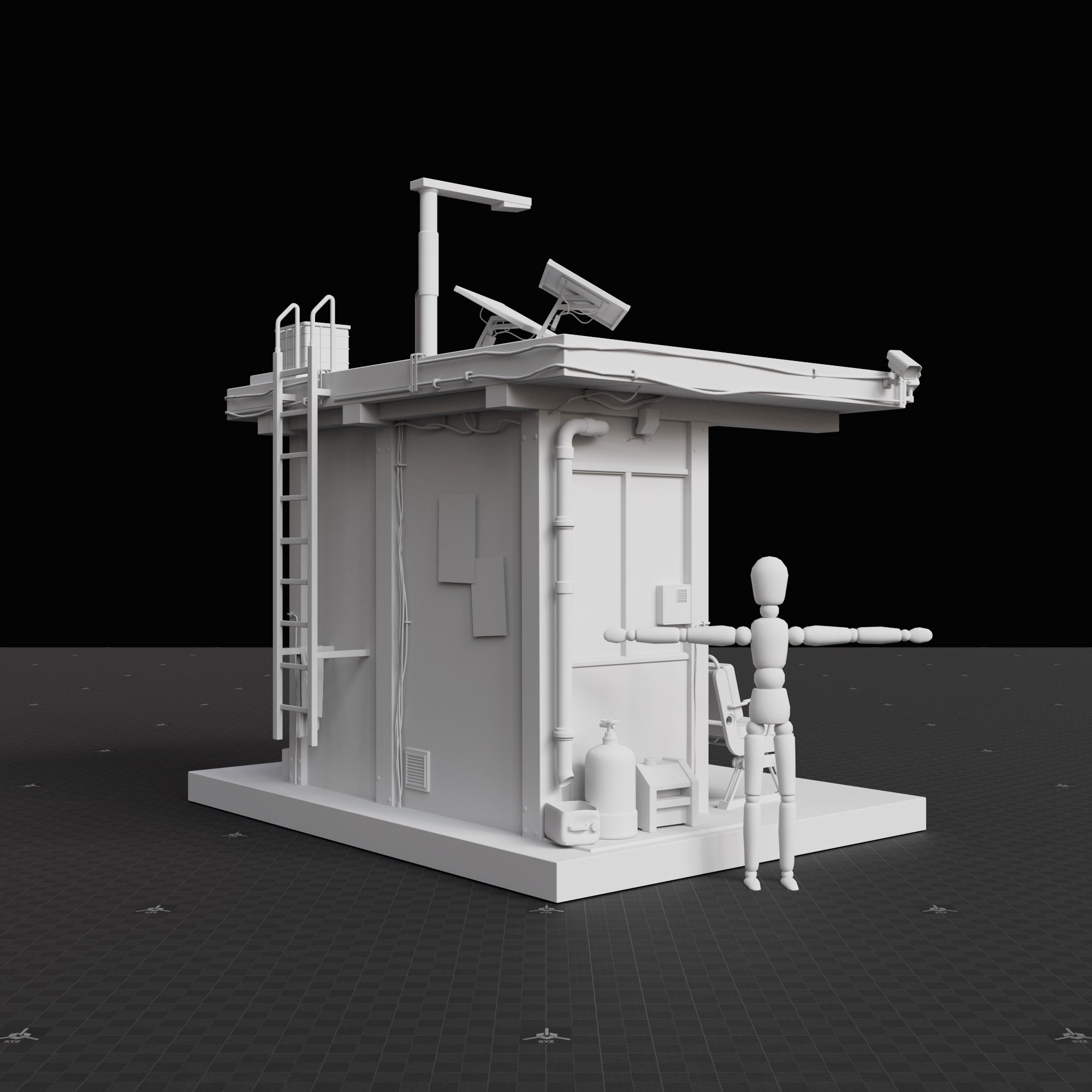 Base Mesh - Cyberpunk - Bus Stop 01