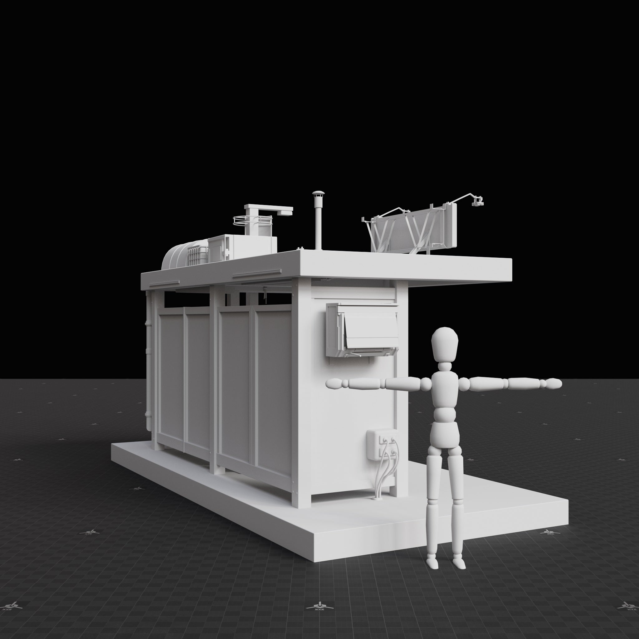 Base Mesh - Cyberpunk - Bus Stop 02