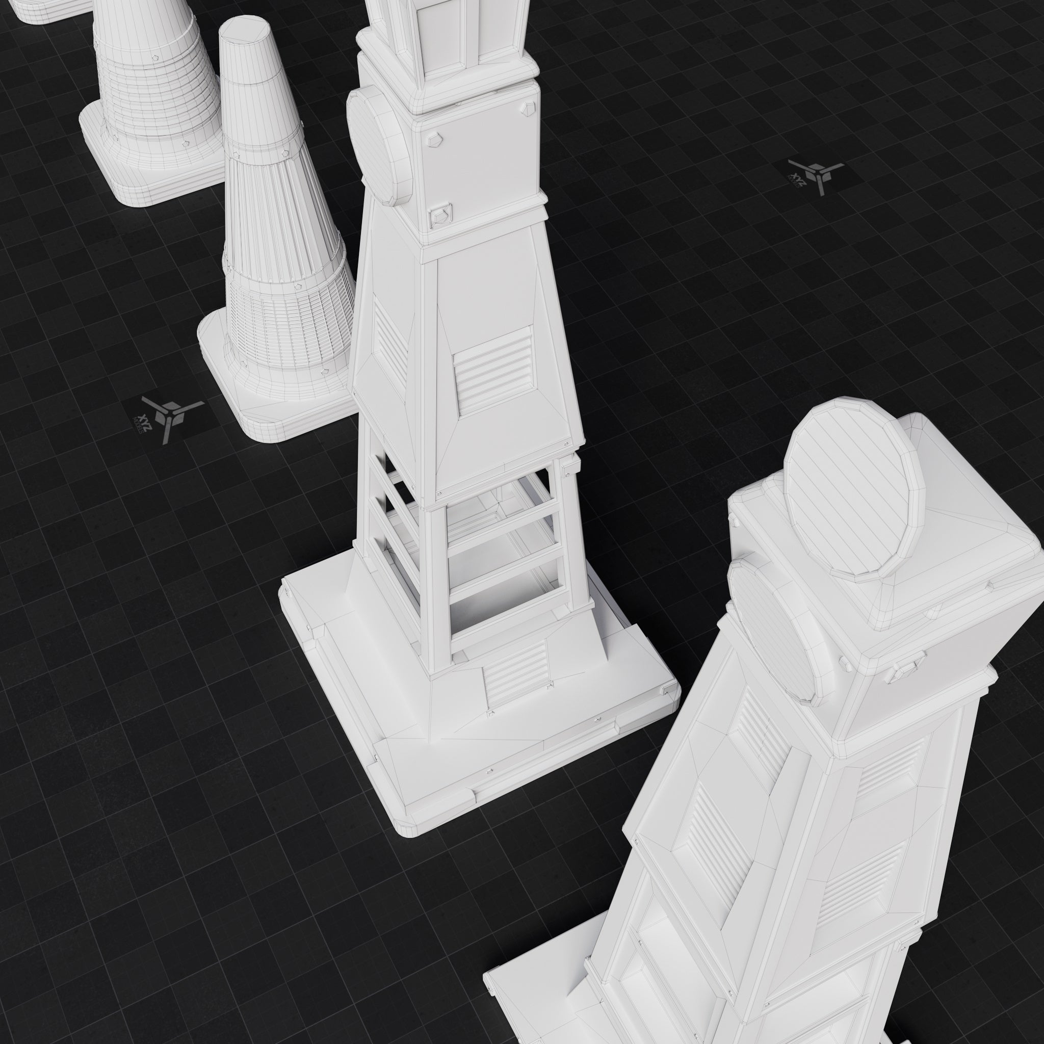 Base Mesh - Cyberpunk - Cones Set