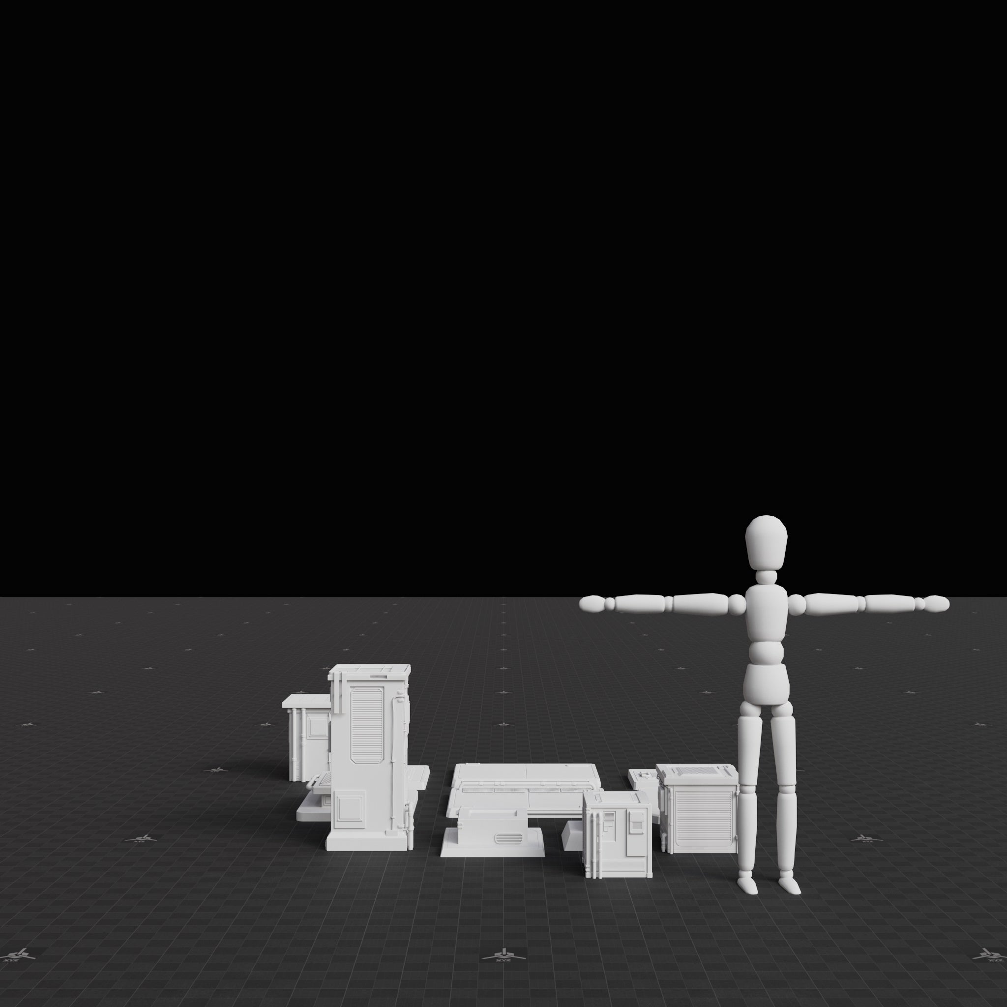 Base Mesh - Cyberpunk - Machine Asset Set 01