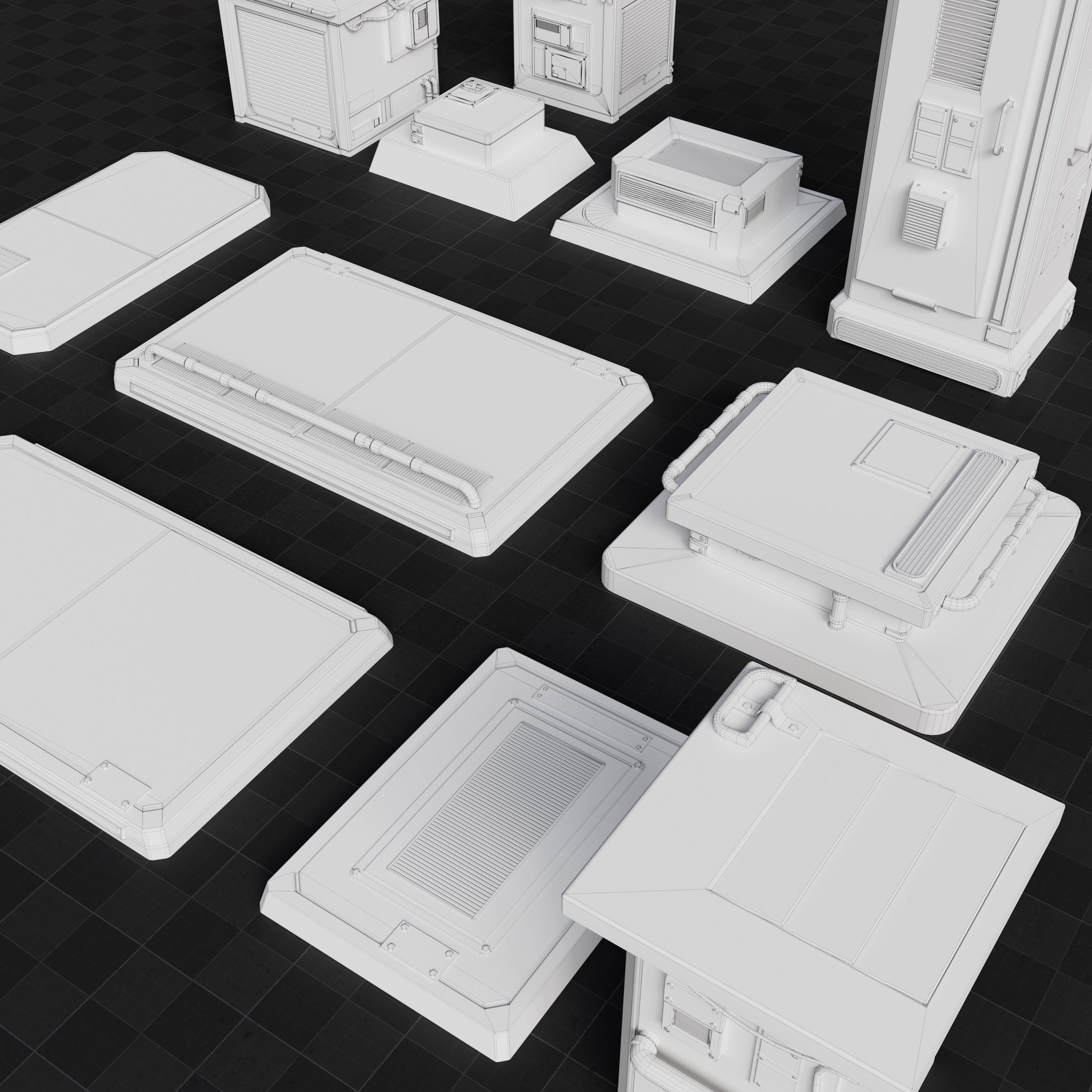 Base Mesh - Cyberpunk - Machine Asset Set 01