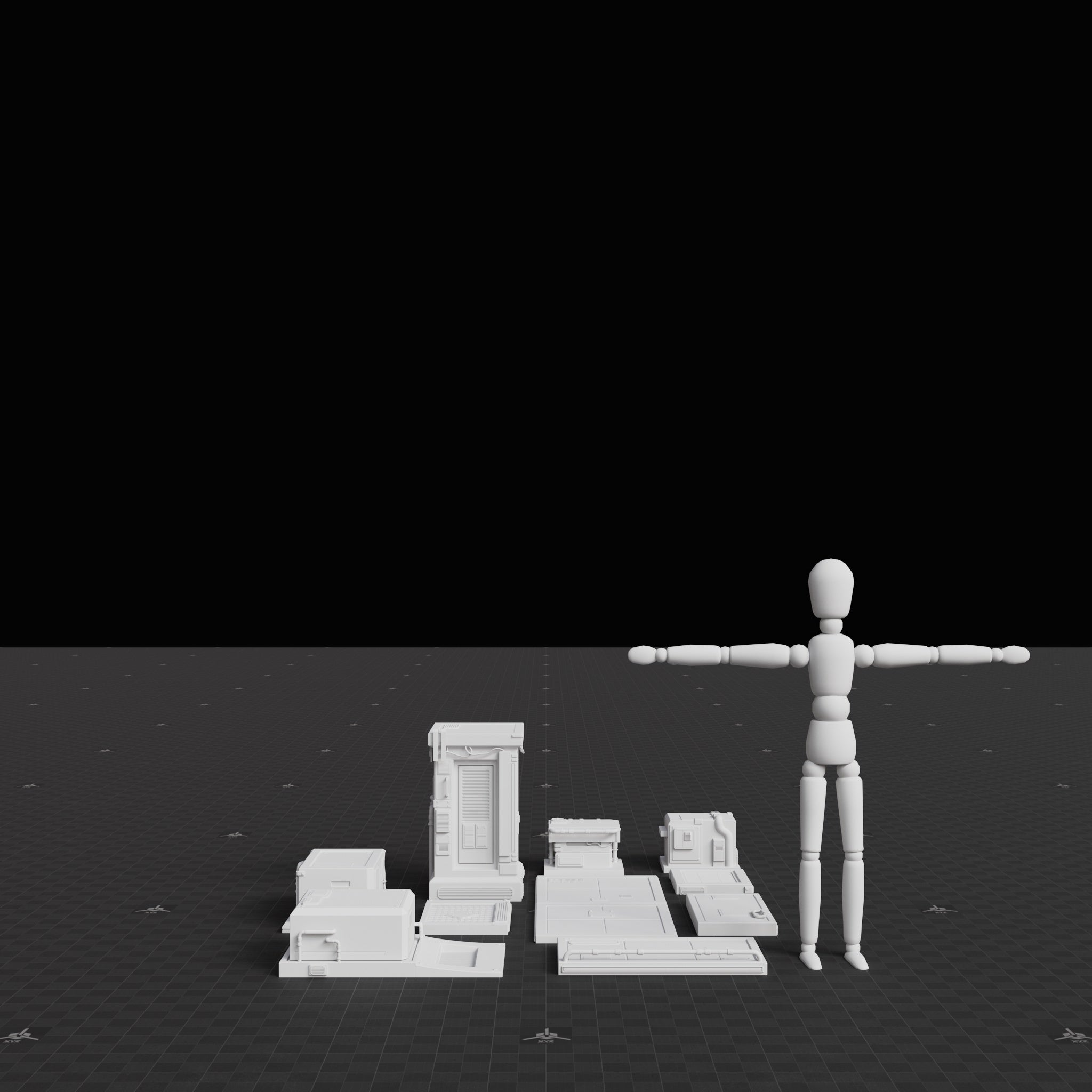 Base Mesh - Cyberpunk - Machine Asset Set 02