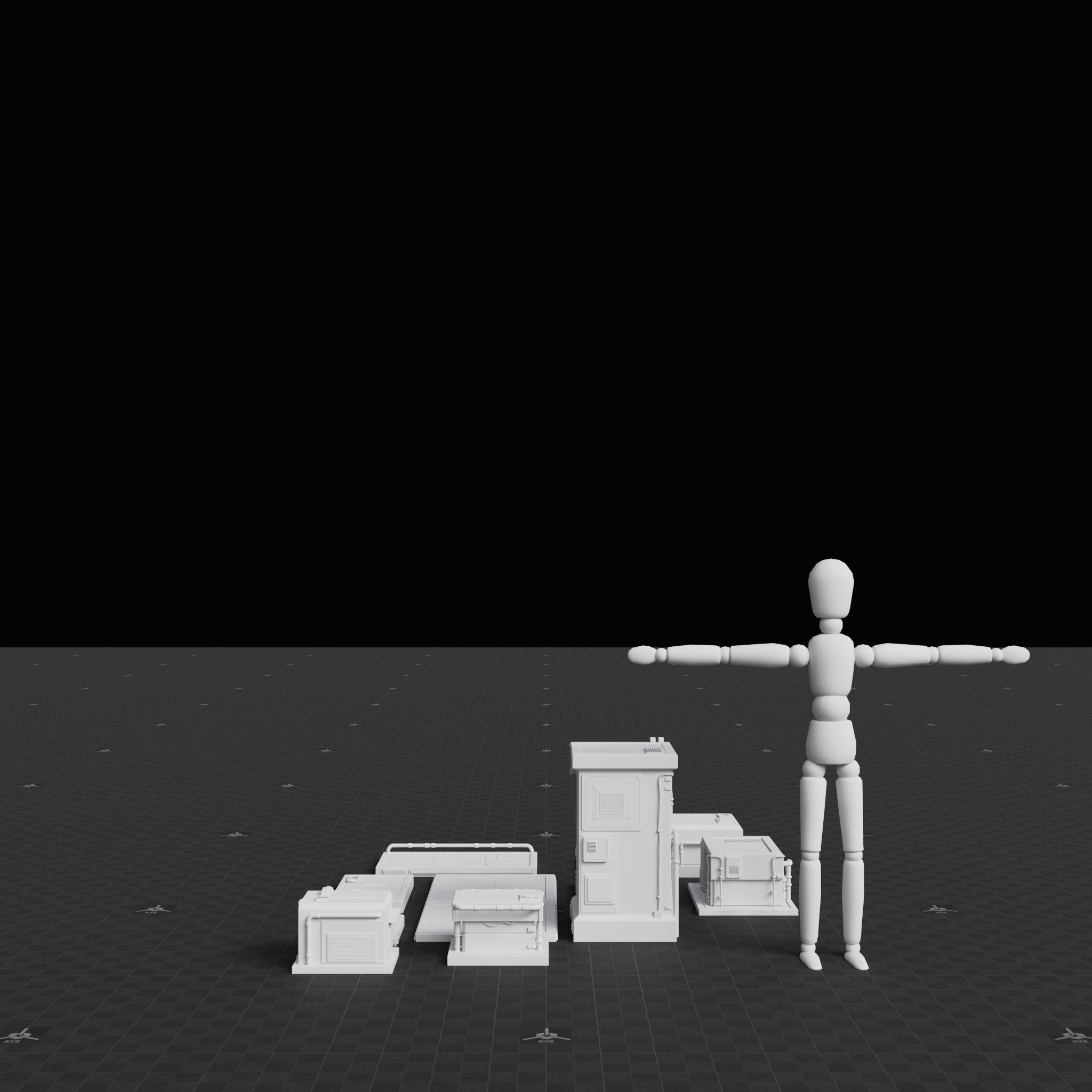 Base Mesh - Cyberpunk - Machine Asset Set 02