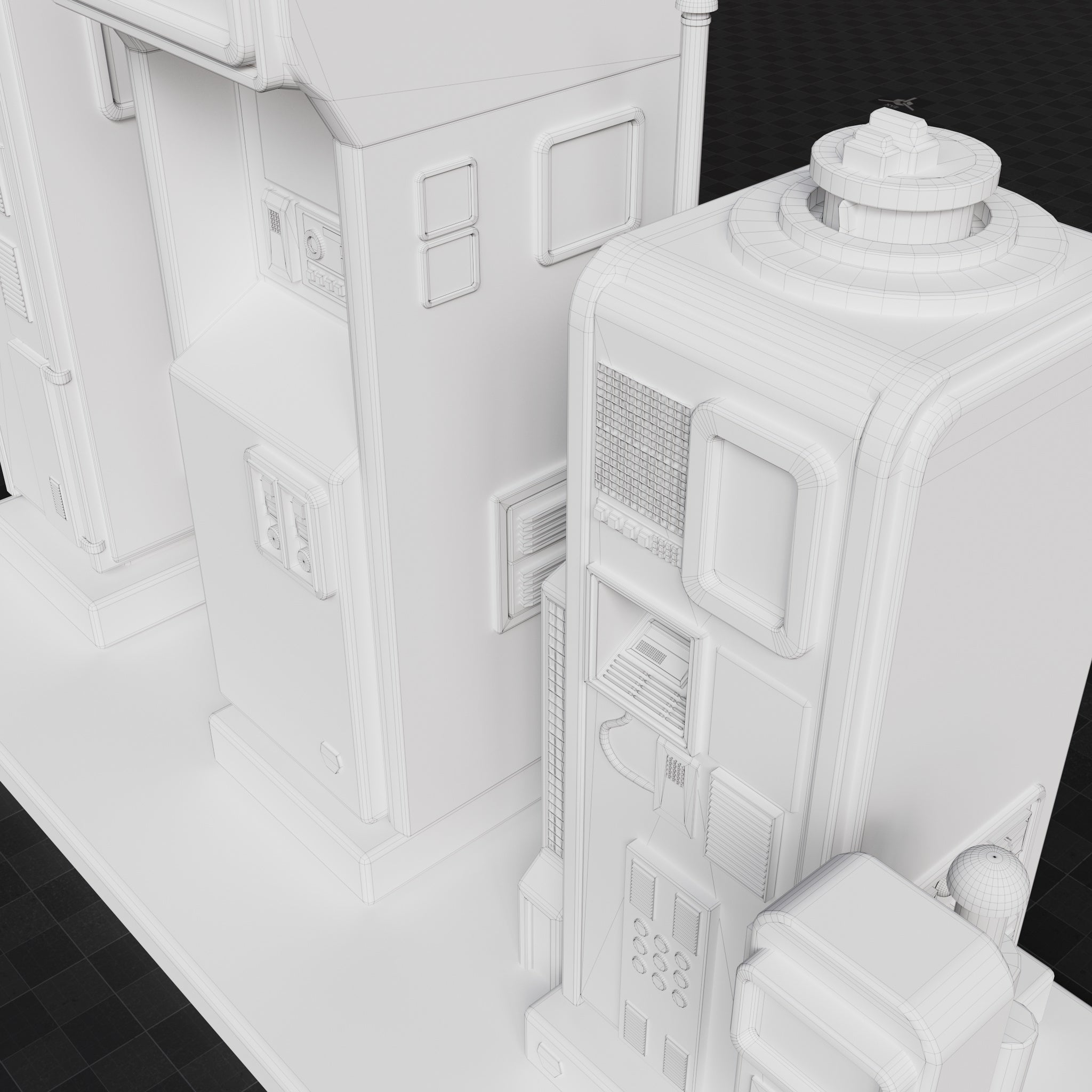 Base Mesh - Cyberpunk - Machine Asset Set 03