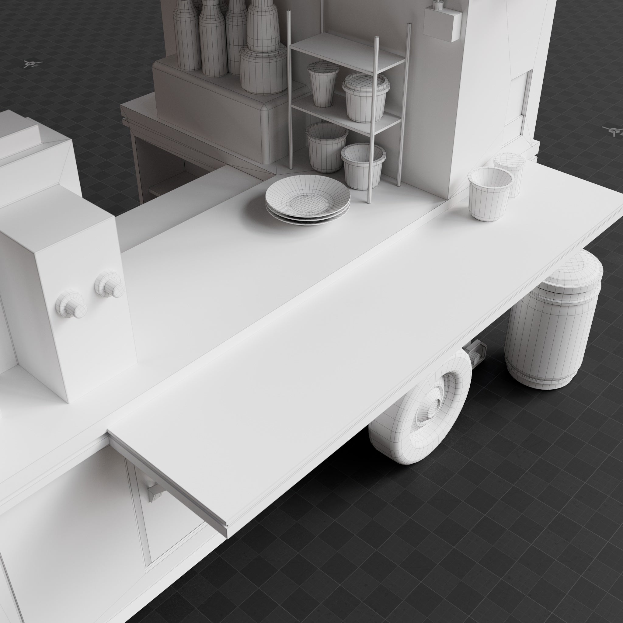 Base Mesh - Cyberpunk - Food Cart