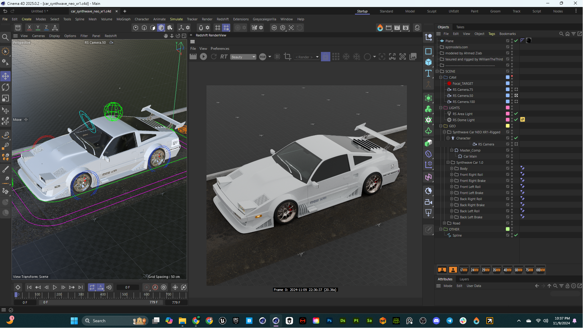 Rigged Vehicle - NEO XR1 Synthwave - Car