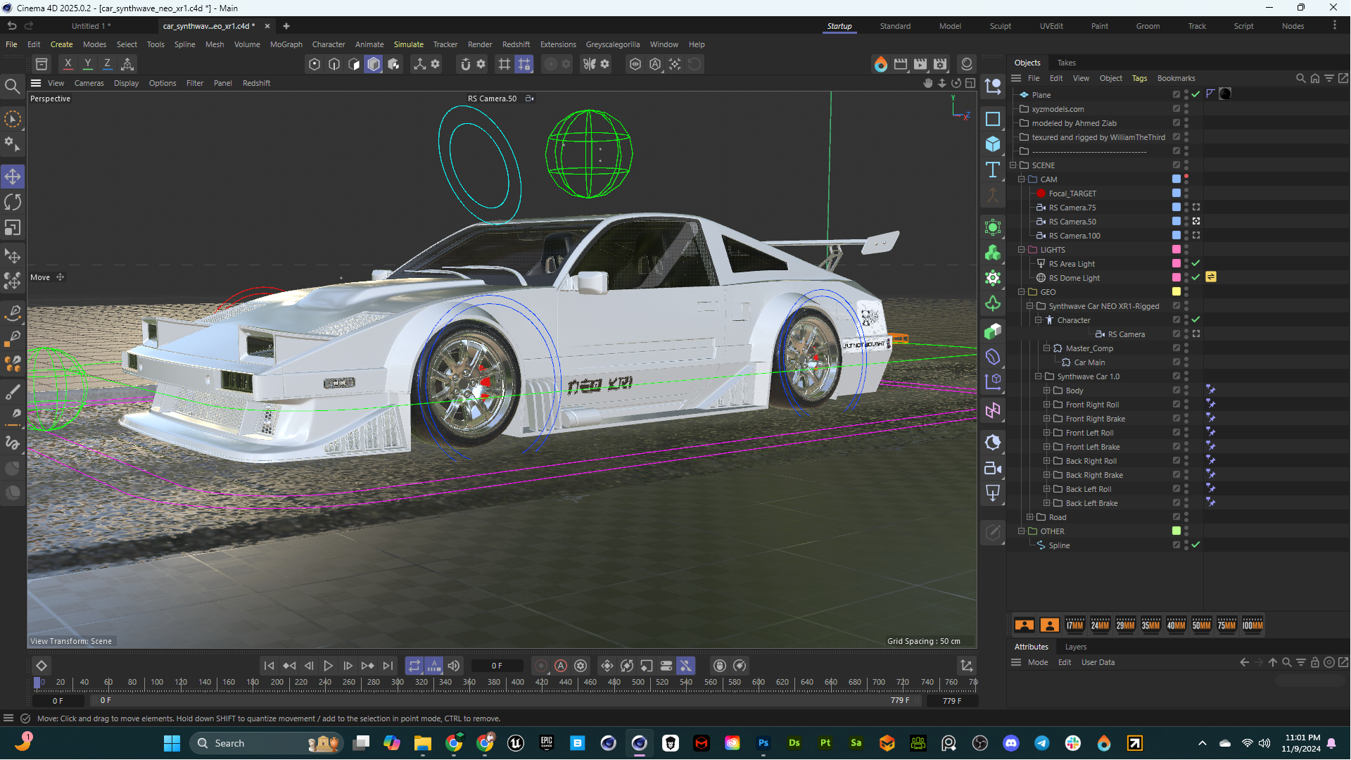 Rigged Vehicle - NEO XR1 Synthwave - Car