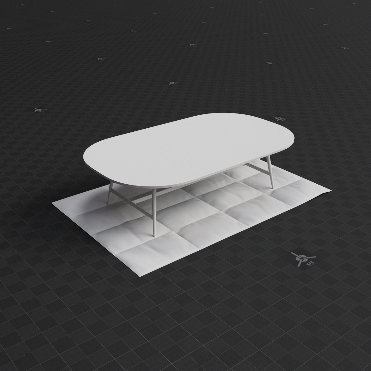 Base Mesh - Archviz - Coffee Table & Rug Set 01