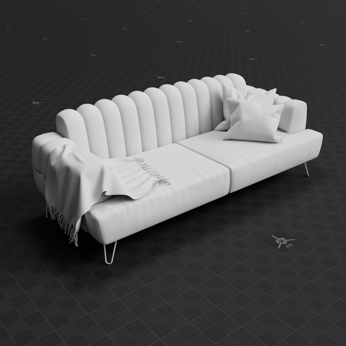 Base Mesh - Archviz - Sofa 01