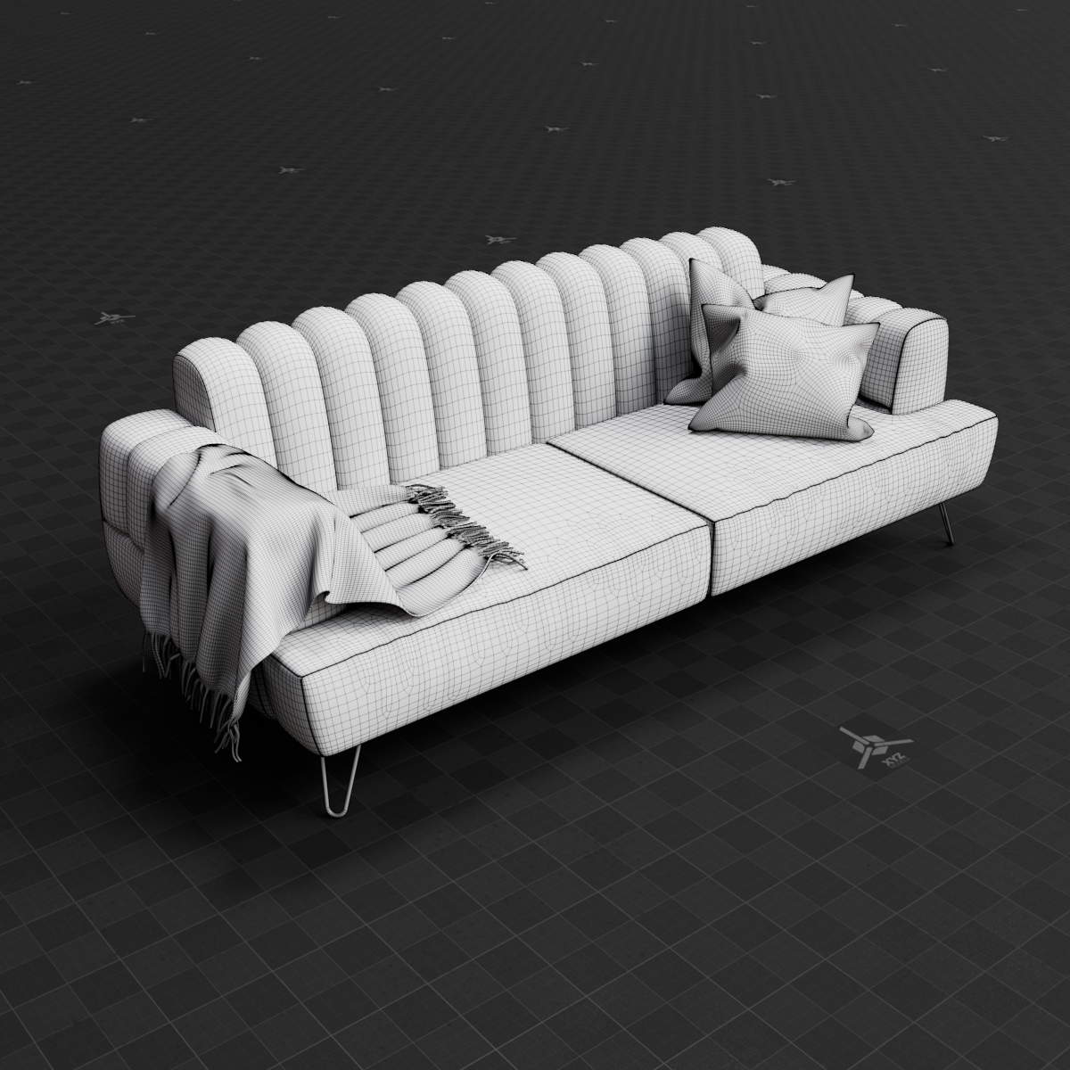 Base Mesh - Archviz - Sofa 01