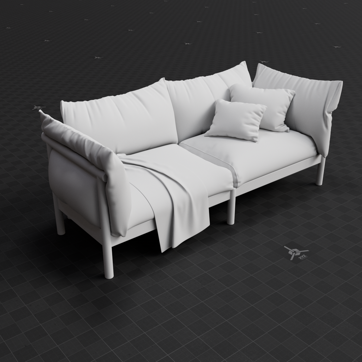 Base Mesh - Archviz - Sofa 02