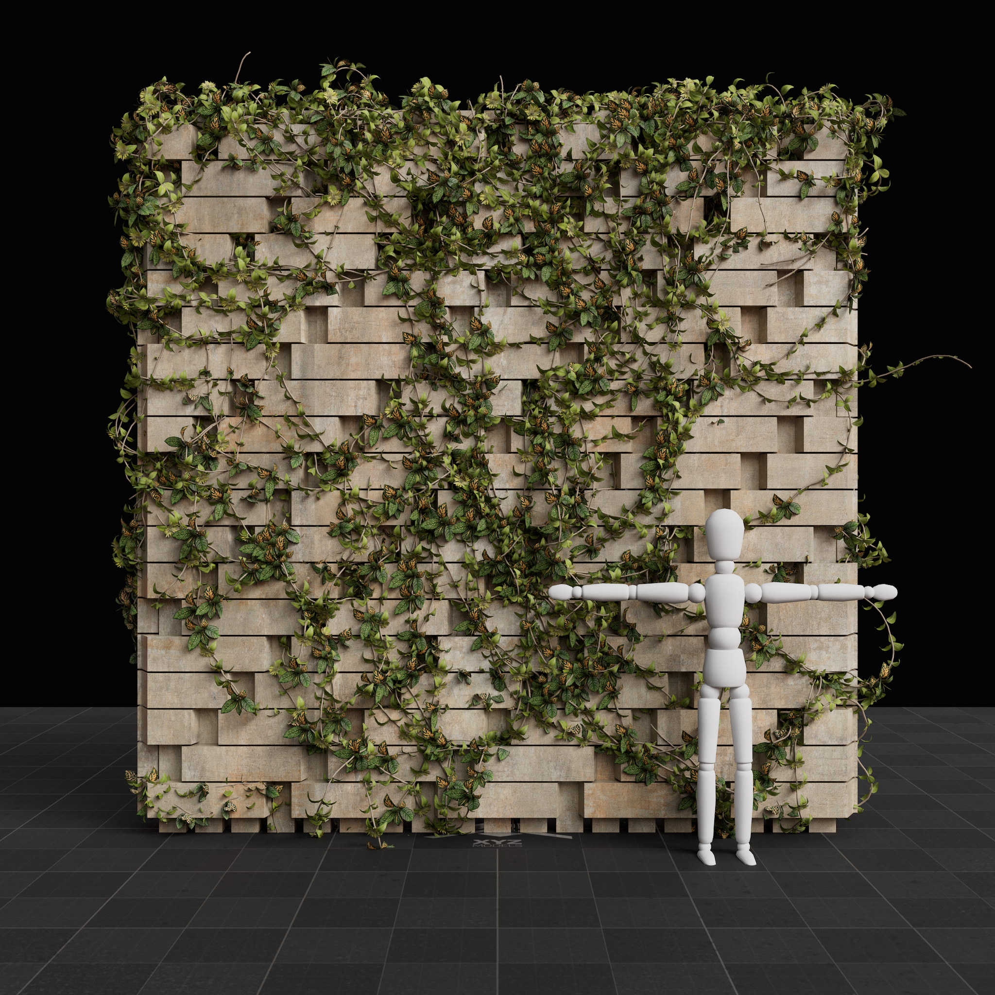 Brutalist Ivy Wall 06
