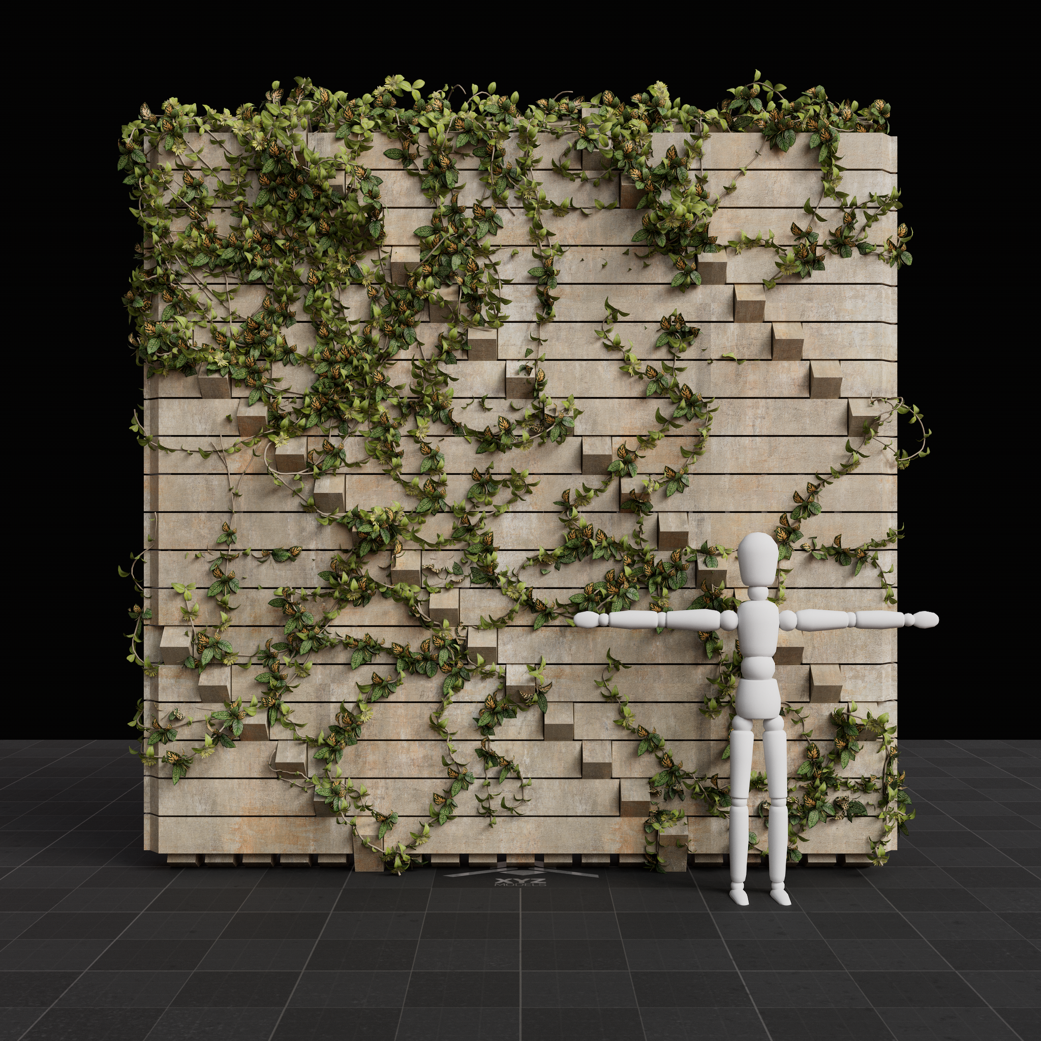 Brutalist Ivy Wall 07