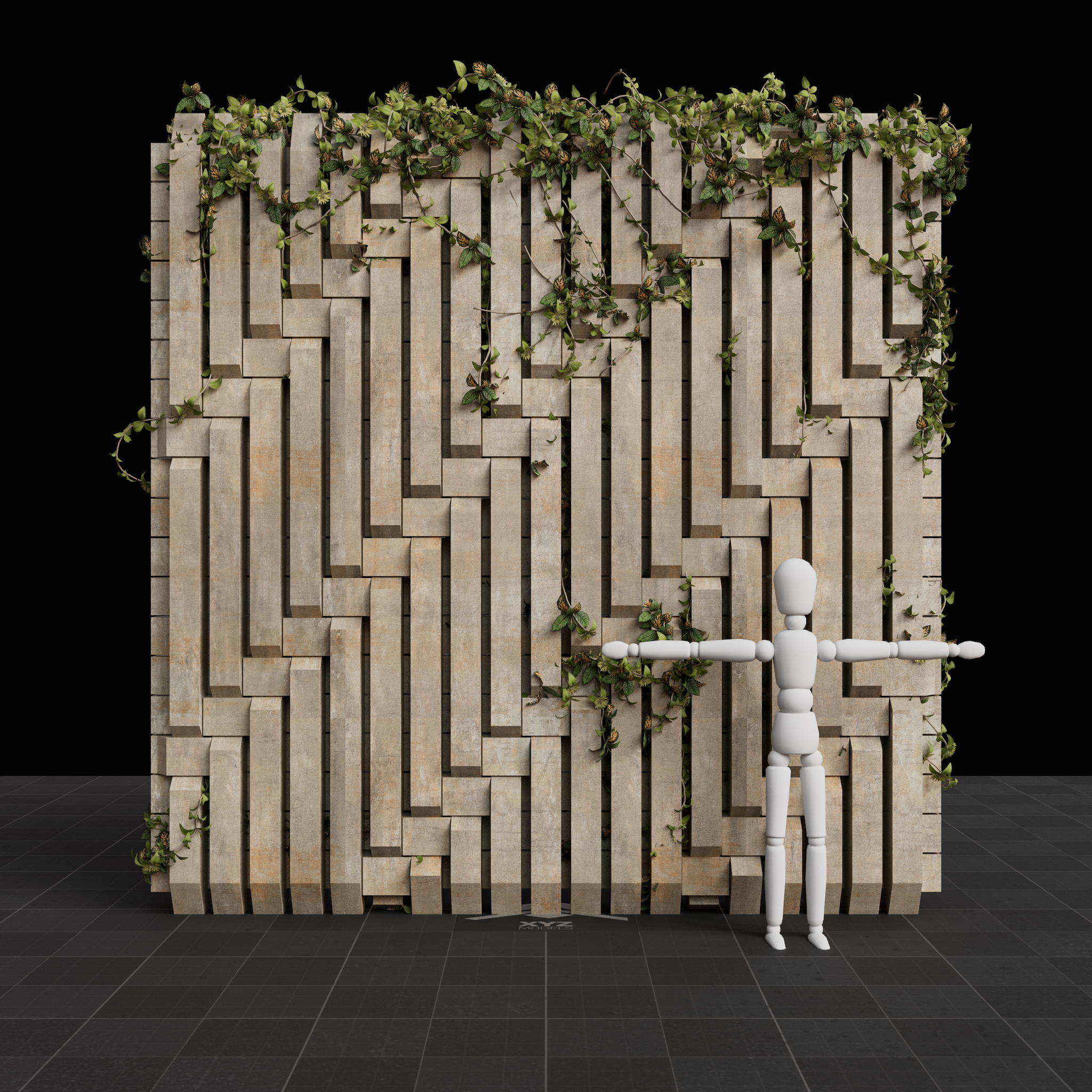 Brutalist Ivy Wall 07