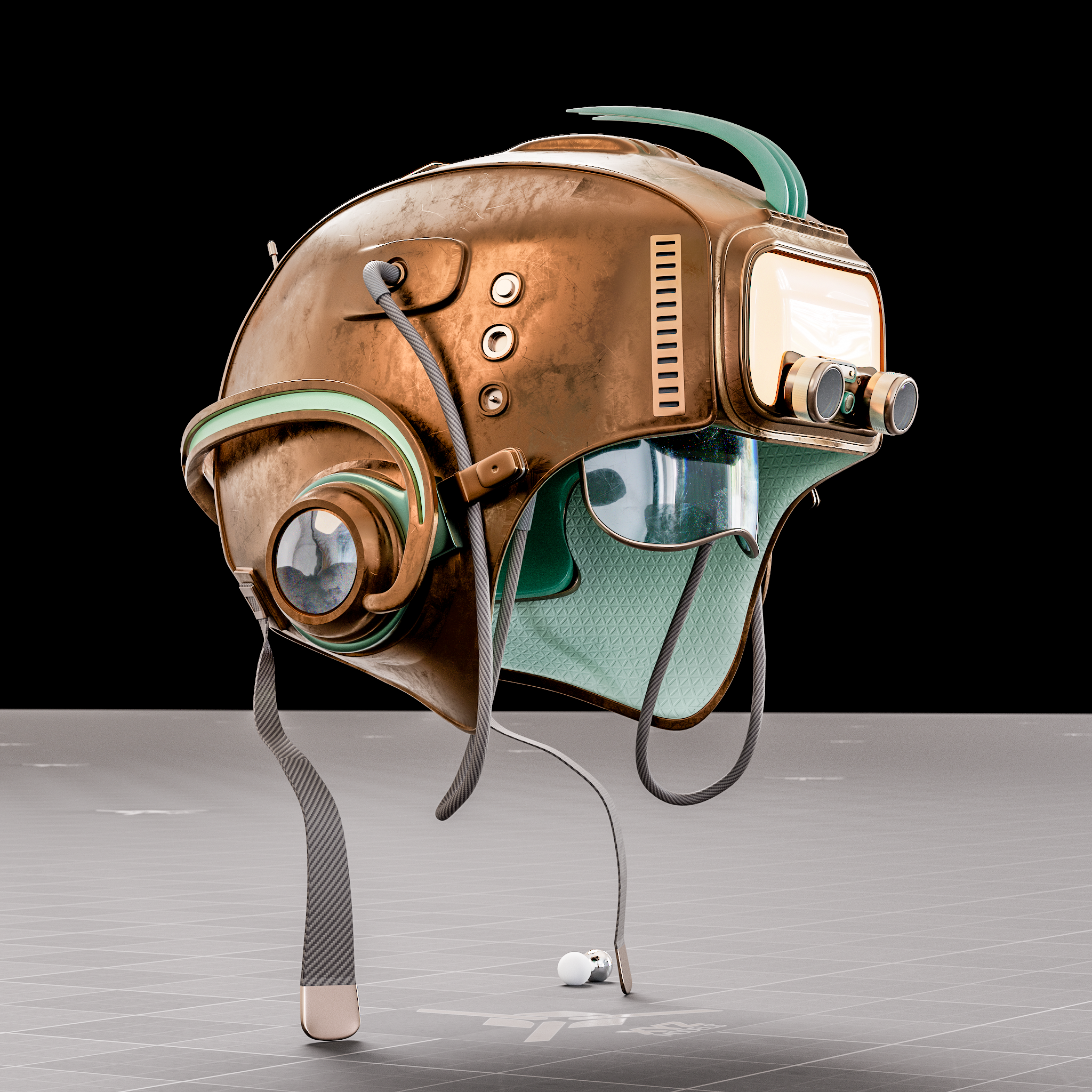 RetroChrono Navigator  - 1970s Time Traveler Helmet