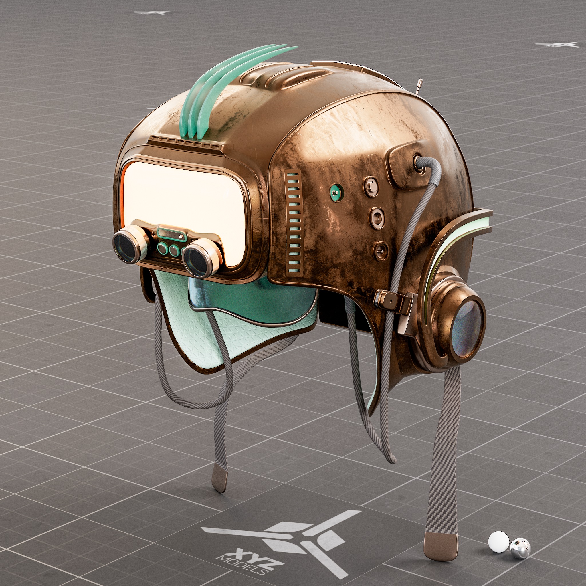 RetroChrono Navigator  - 1970s Time Traveler Helmet
