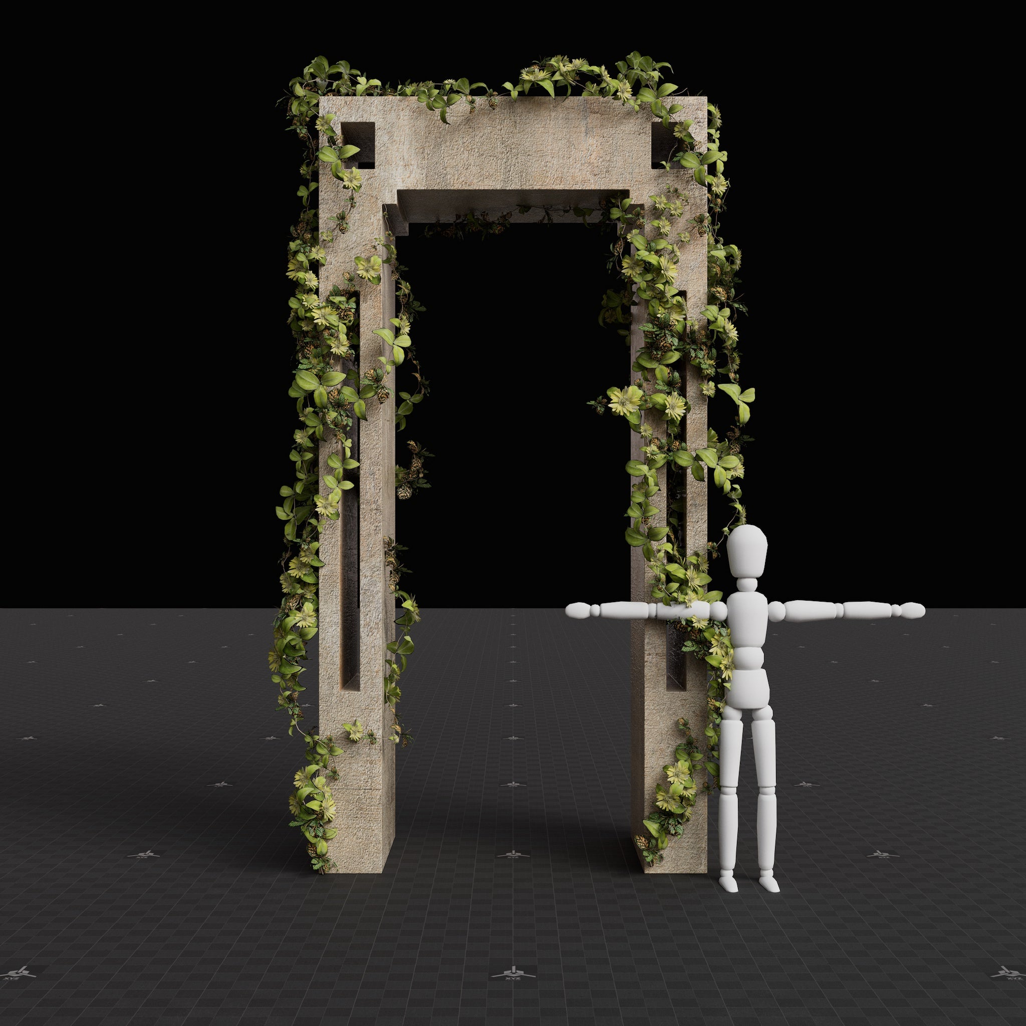 Brutalist Ivy Doorway 01