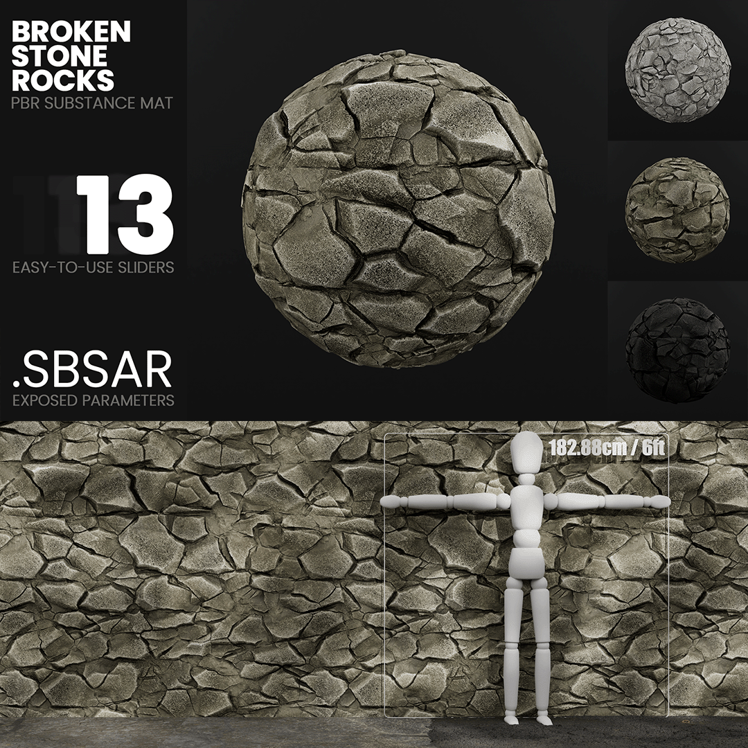 Substance Material - Broken Stone Rocks