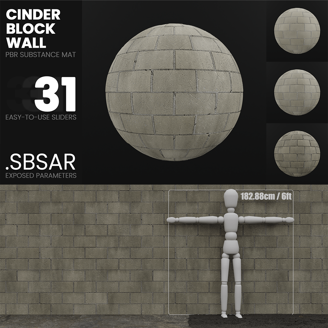 Substance Material - Cinder Block Wall
