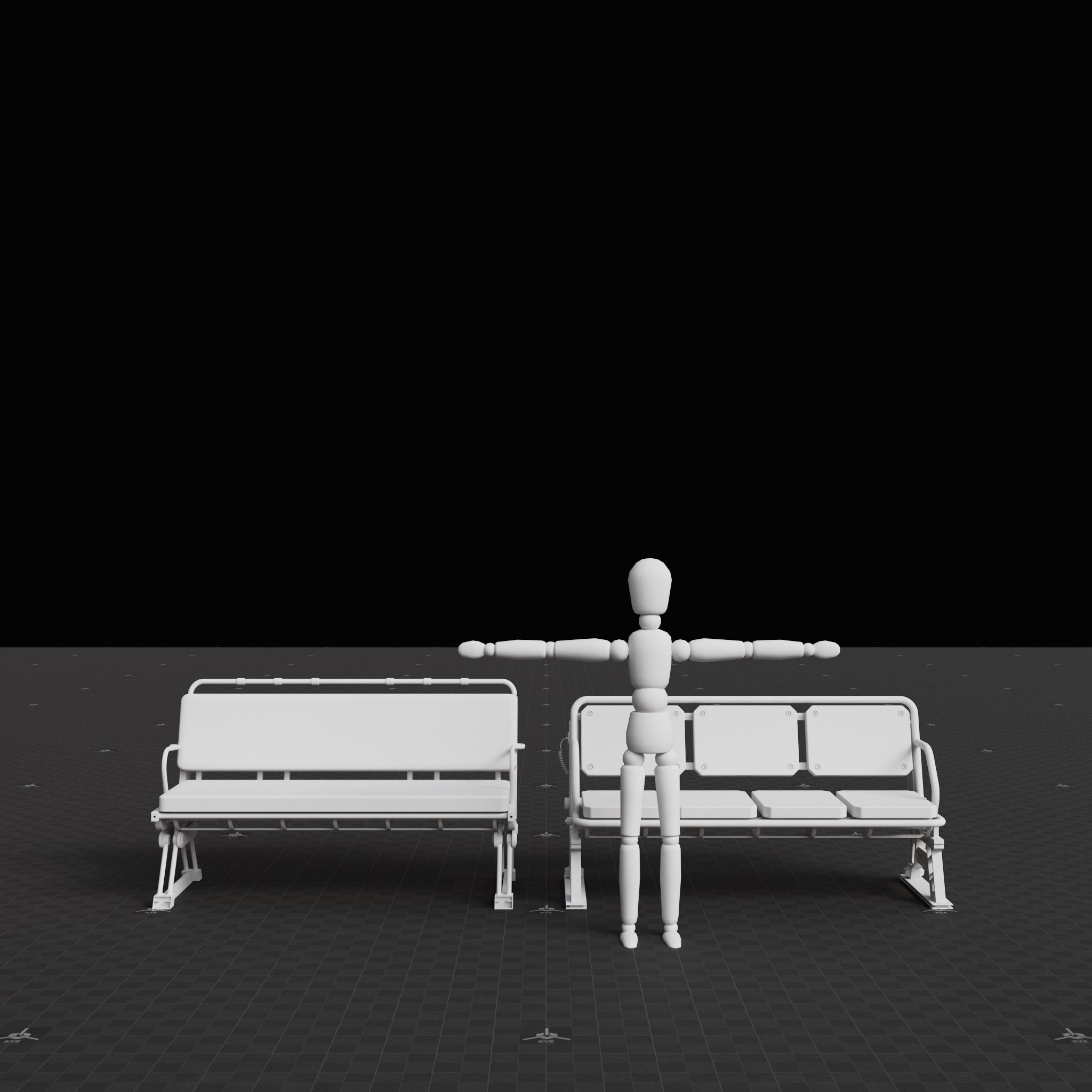 Base Mesh - Cyberpunk - Bench Set