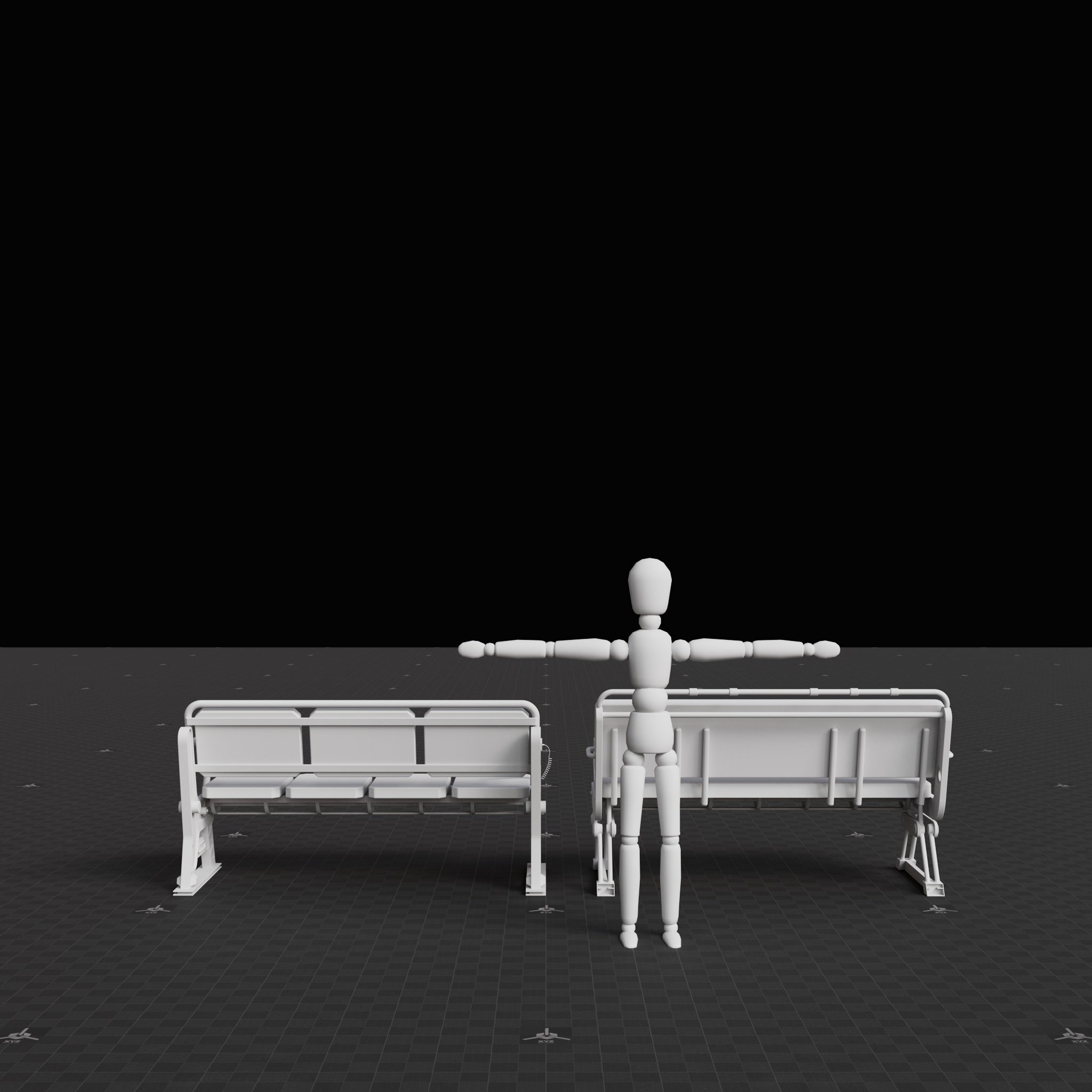 Base Mesh - Cyberpunk - Bench Set