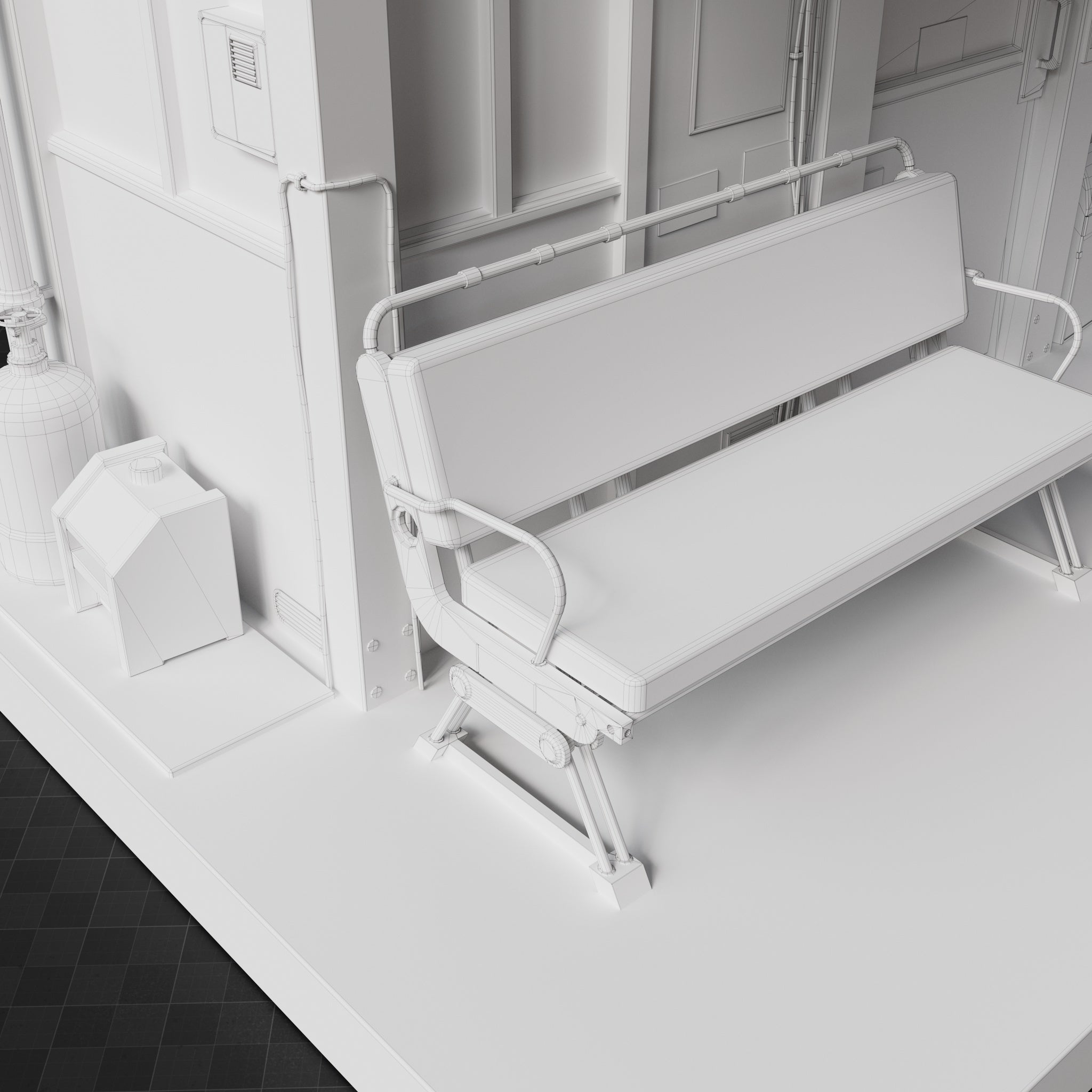 Base Mesh - Cyberpunk - Bus Stop 01