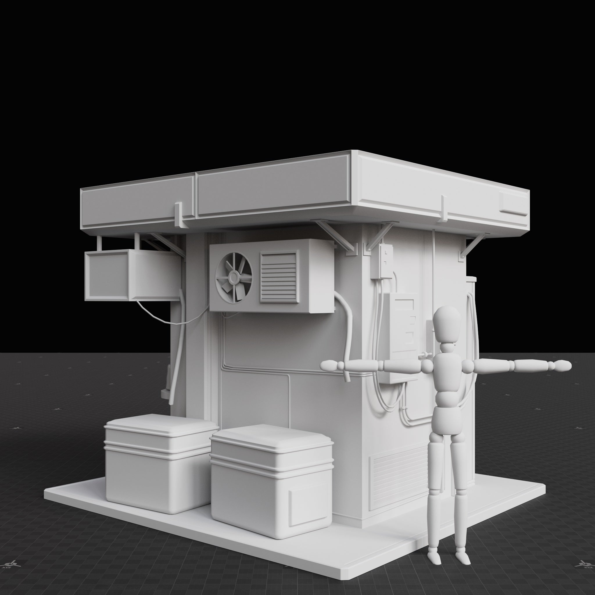 Base Mesh - Cyberpunk - Food Shop 03