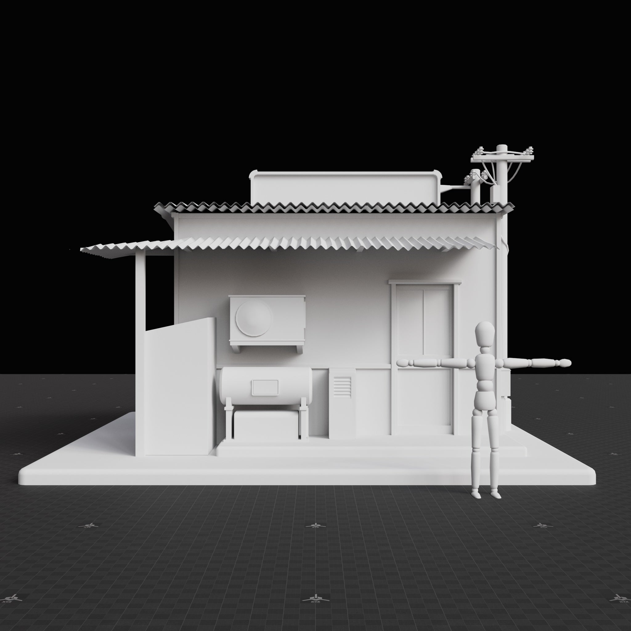 Base Mesh - Cyberpunk - Laundry Shop