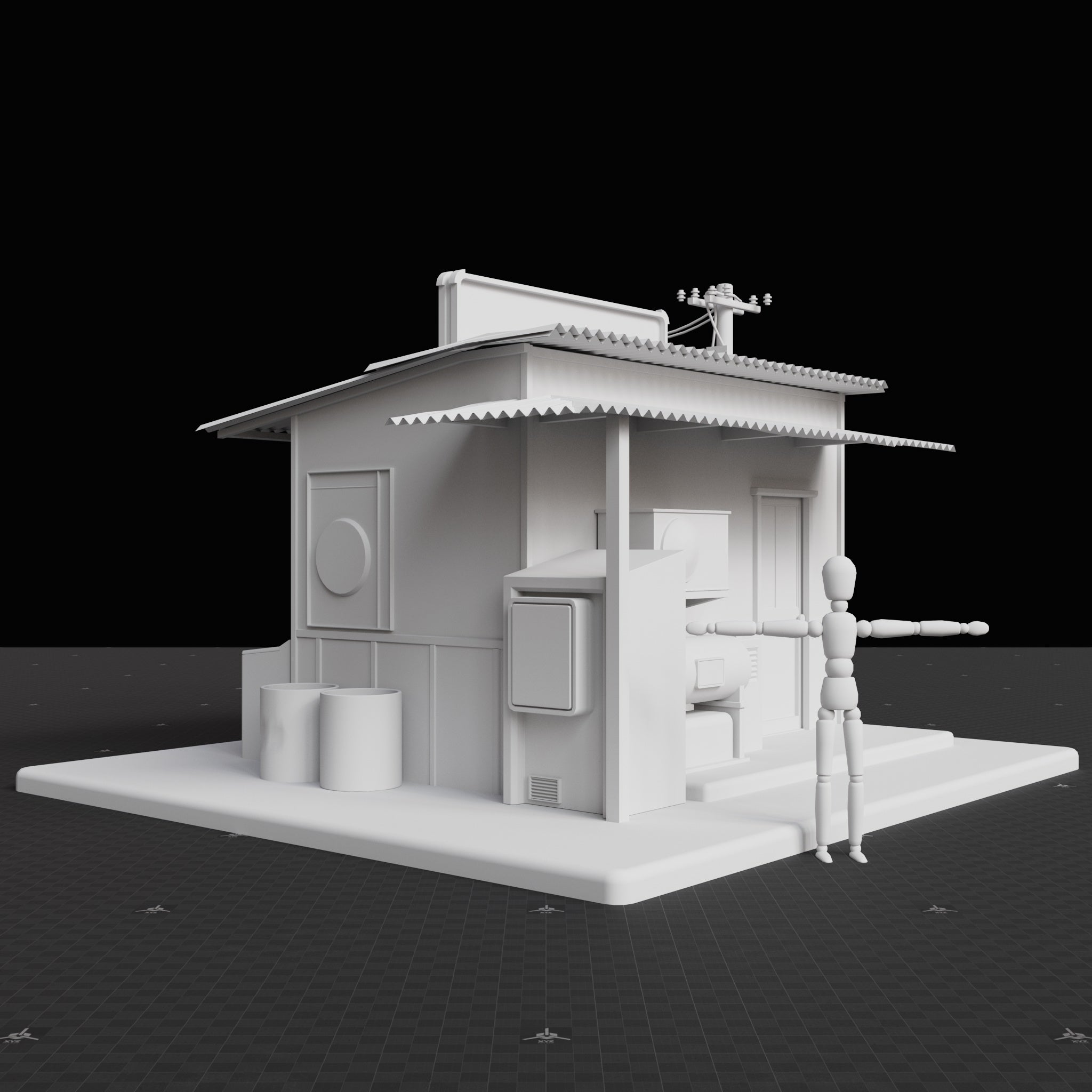 Base Mesh - Cyberpunk - Laundry Shop