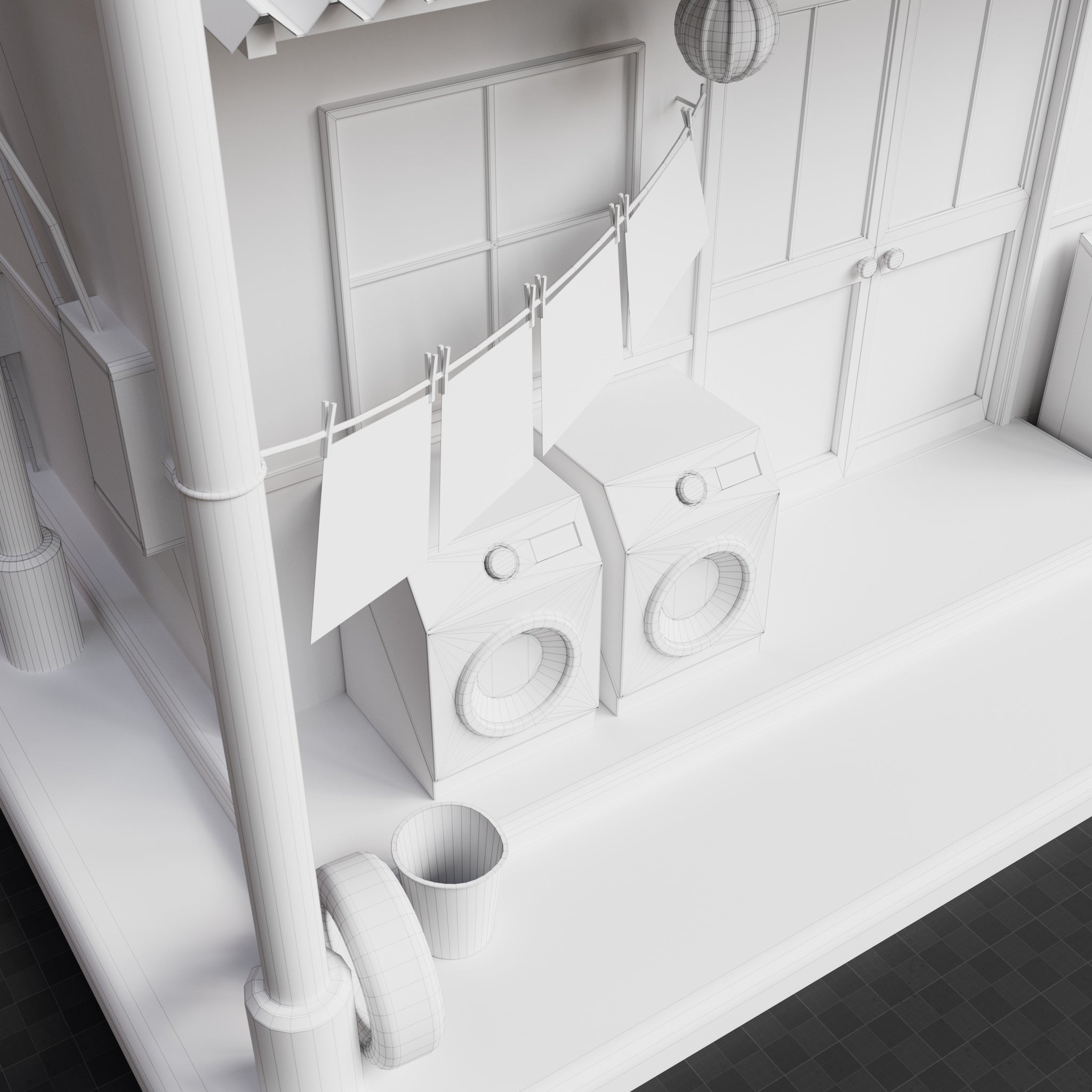 Base Mesh - Cyberpunk - Laundry Shop