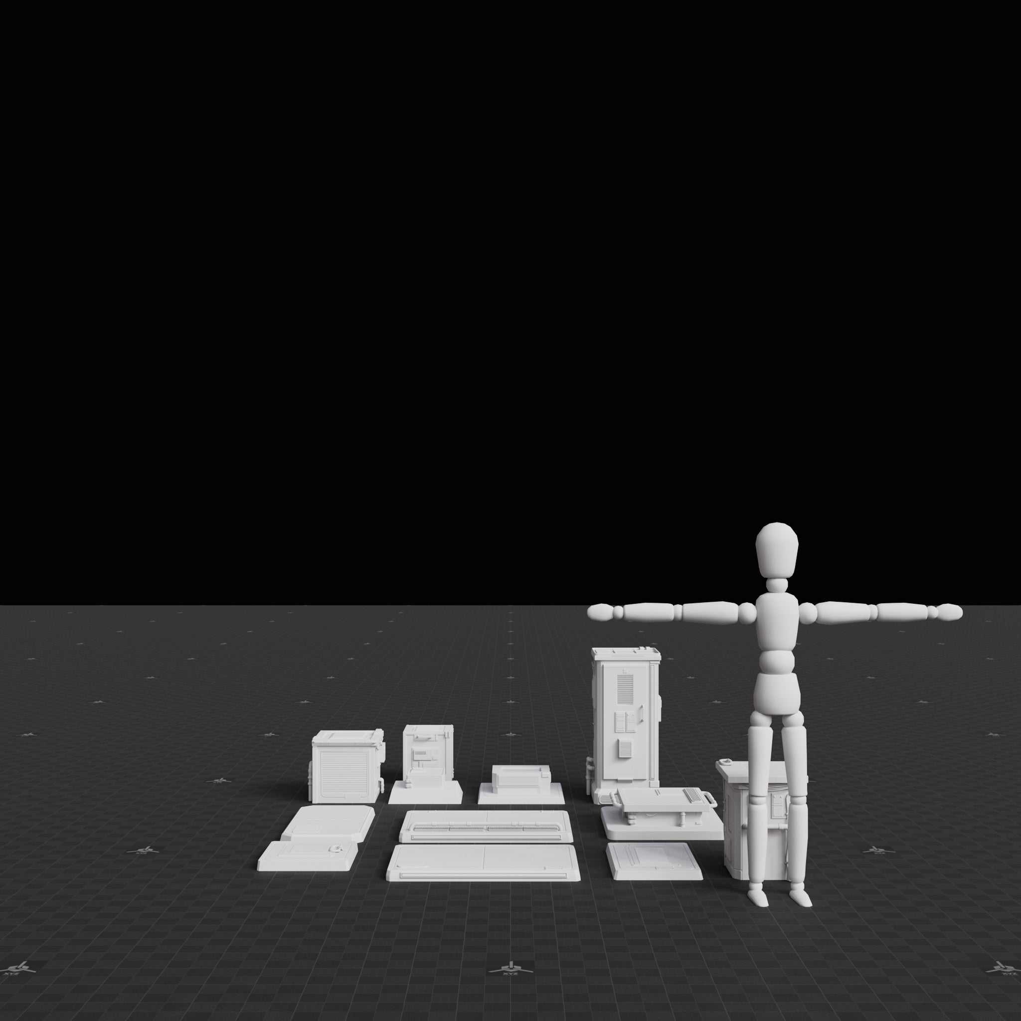 Base Mesh - Cyberpunk - Machine Asset Set 01