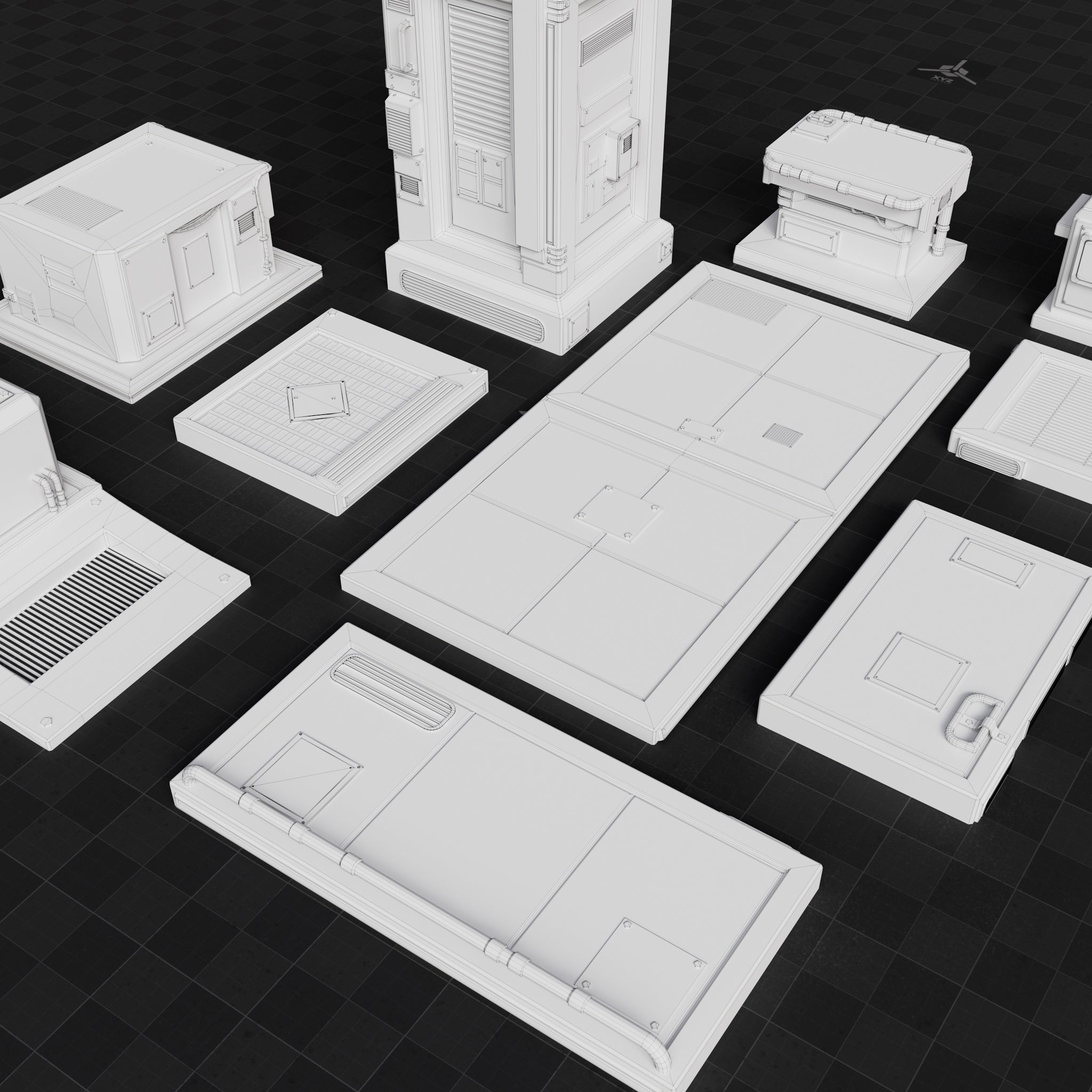 Base Mesh - Cyberpunk - Machine Asset Set 02