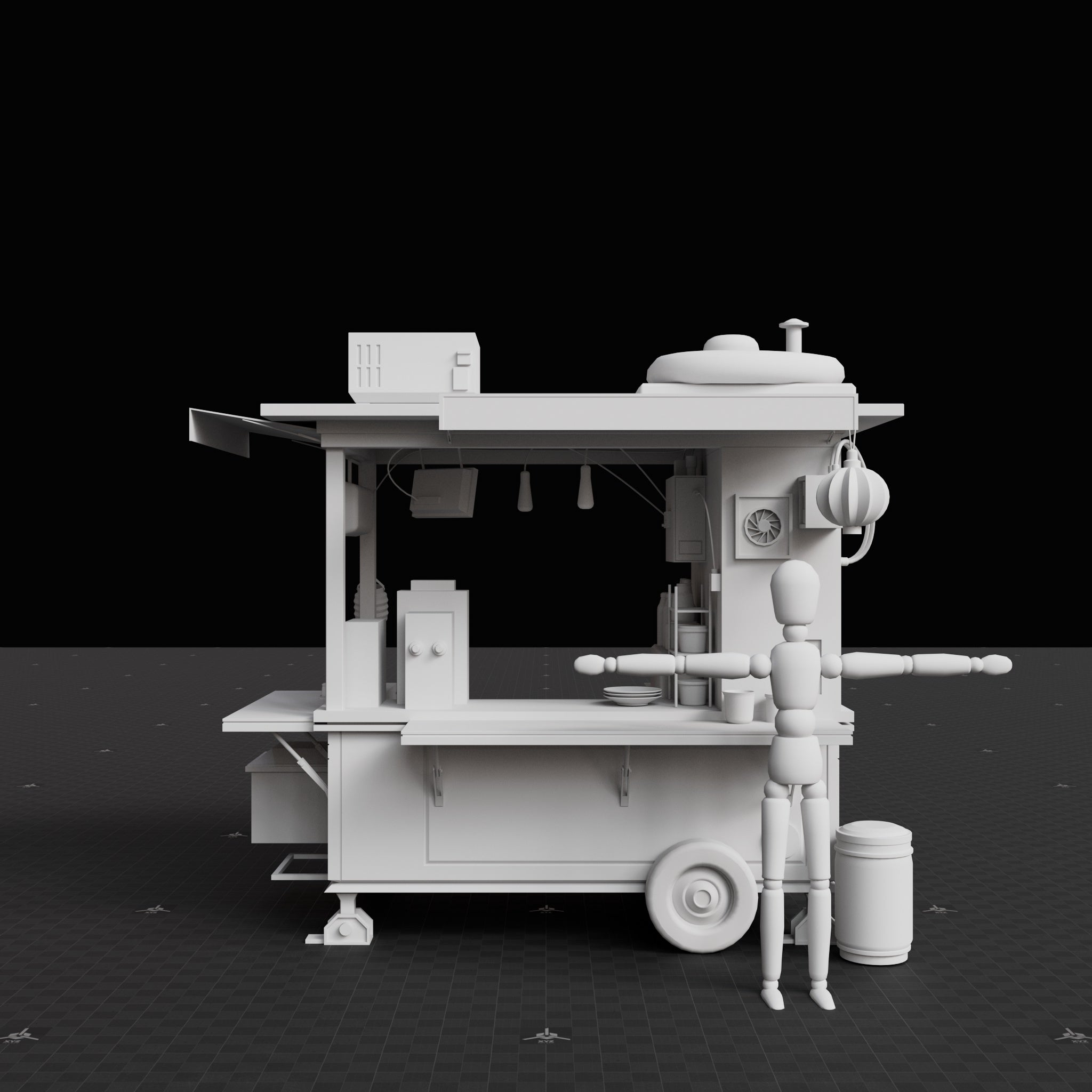 Base Mesh - Cyberpunk - Food Cart