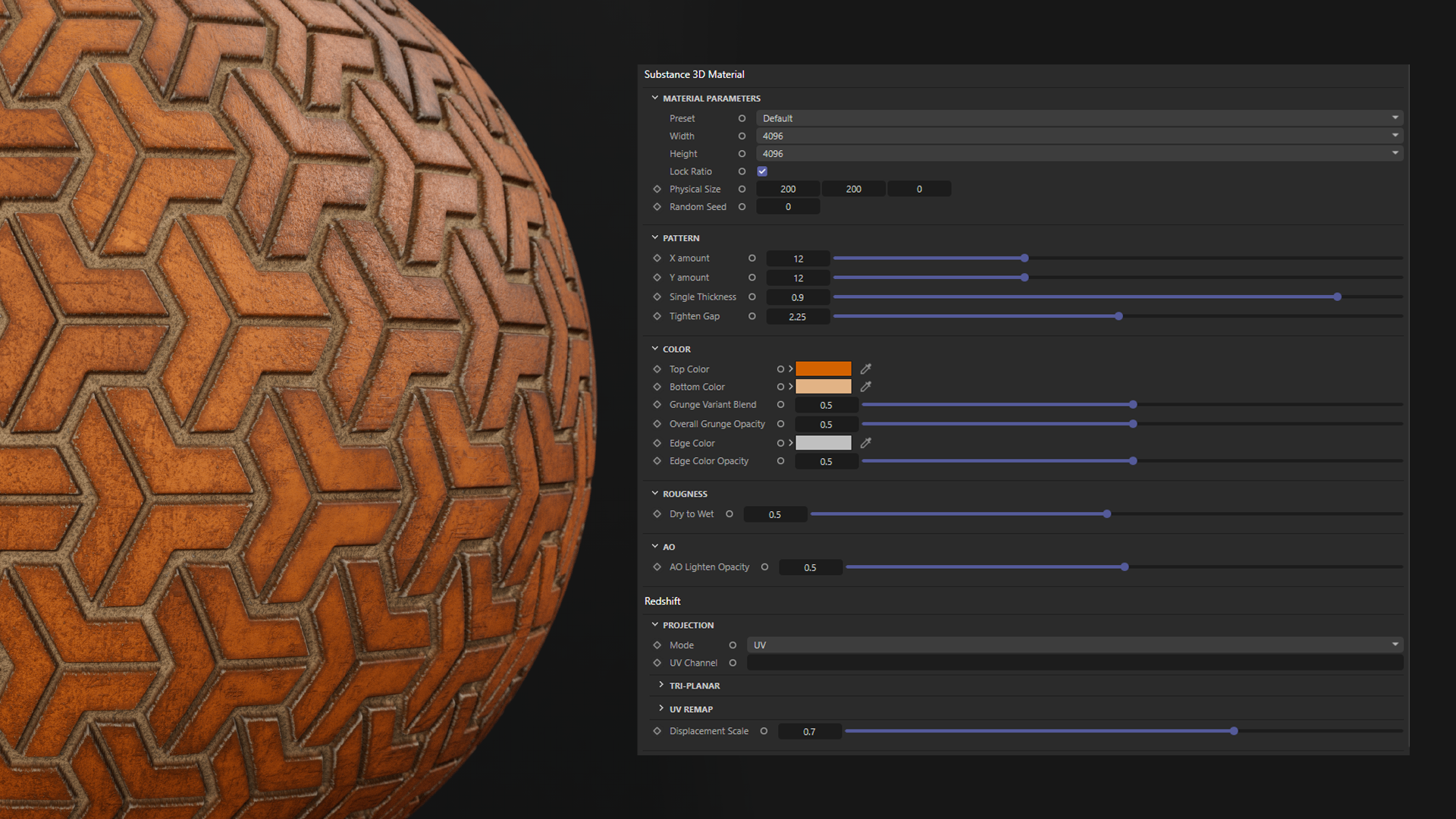 Substance Material - Hexatile Pattern Concrete