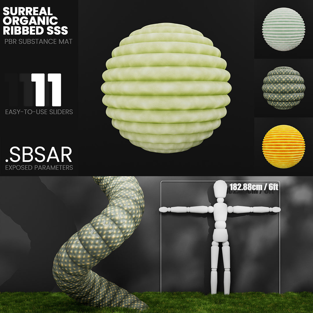 Substance Material - Surreal Organic Ribbed SSS