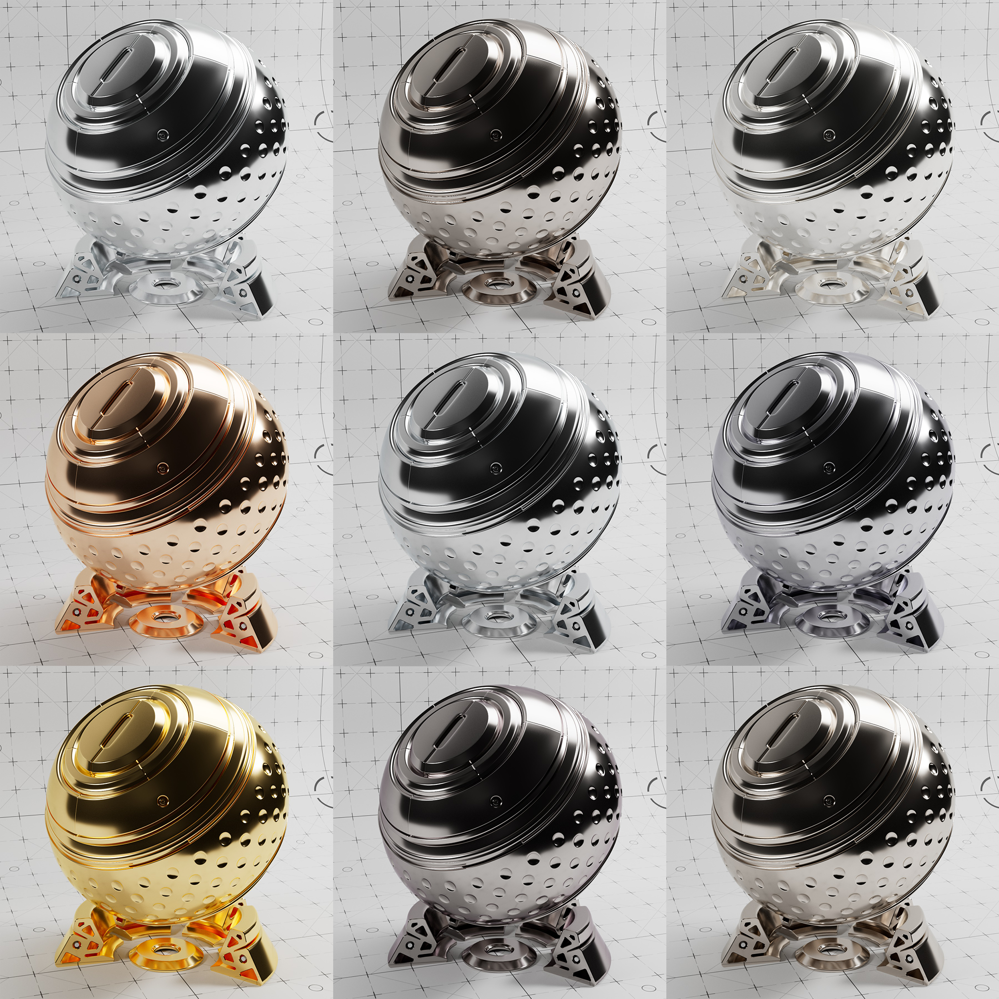 Cinema 4D Materials - ADV IOR Metals - Redshift OpenPBR