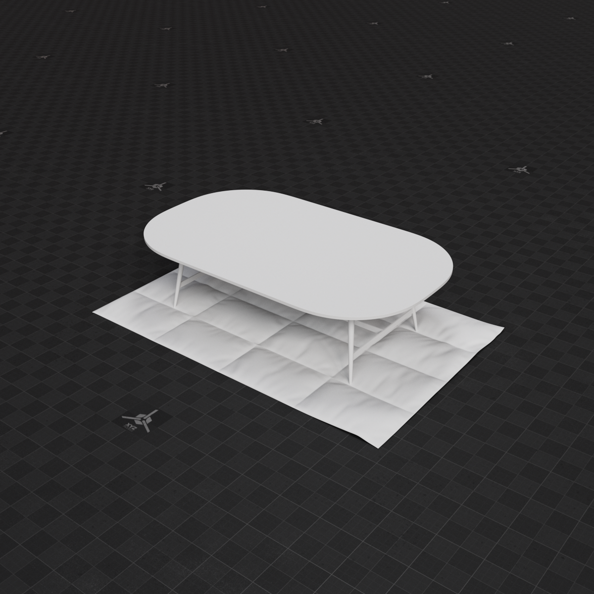 Base Mesh - Archviz - Coffee Table & Rug Set 01