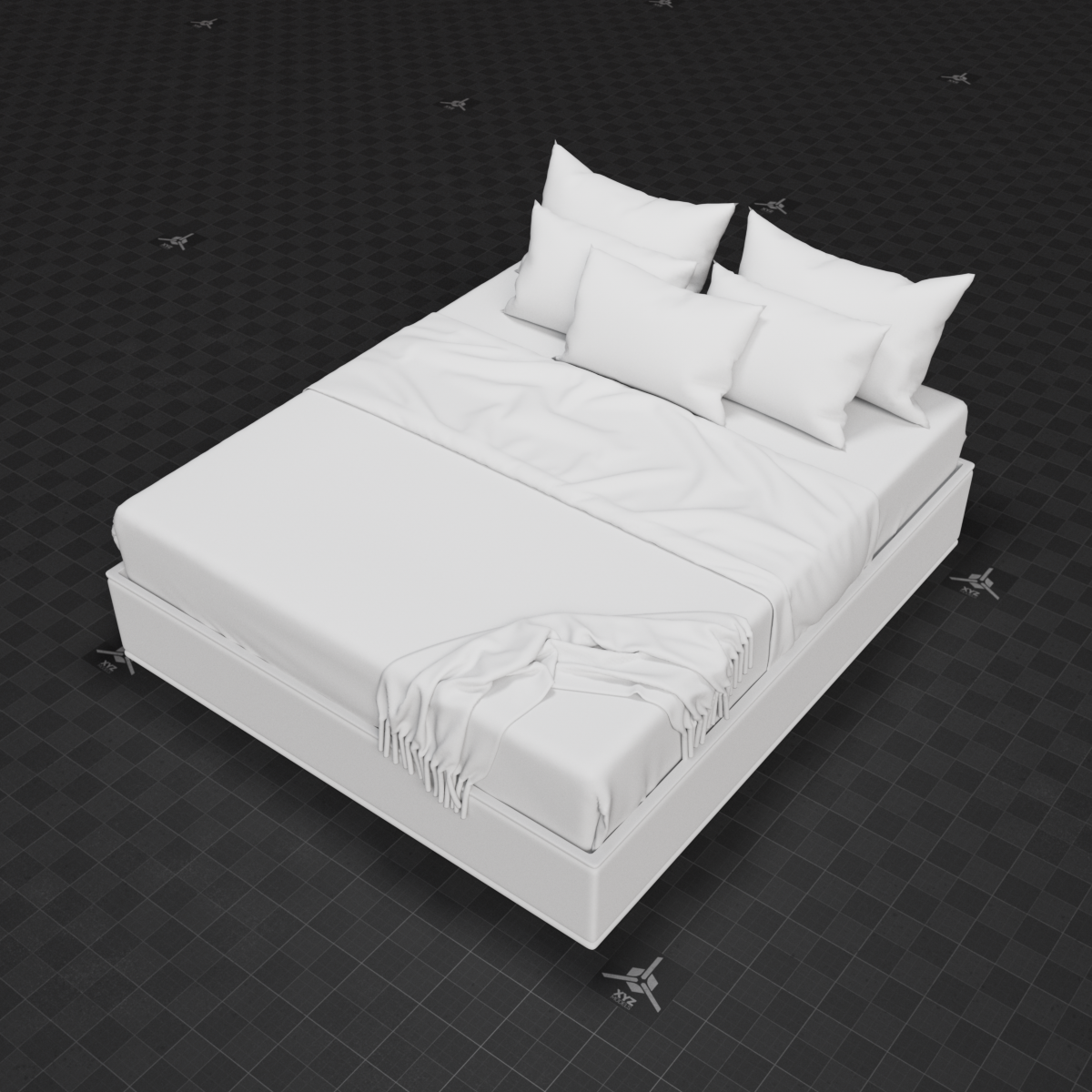 Base Mesh - Archviz - King Bed 01 Neat