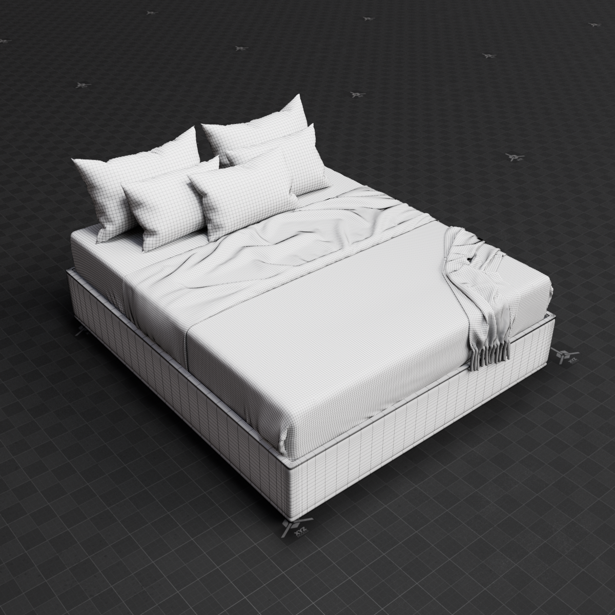 Base Mesh - Archviz - King Bed 01 Neat
