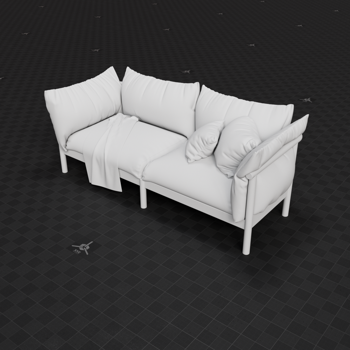 Base Mesh - Archviz - Sofa 02
