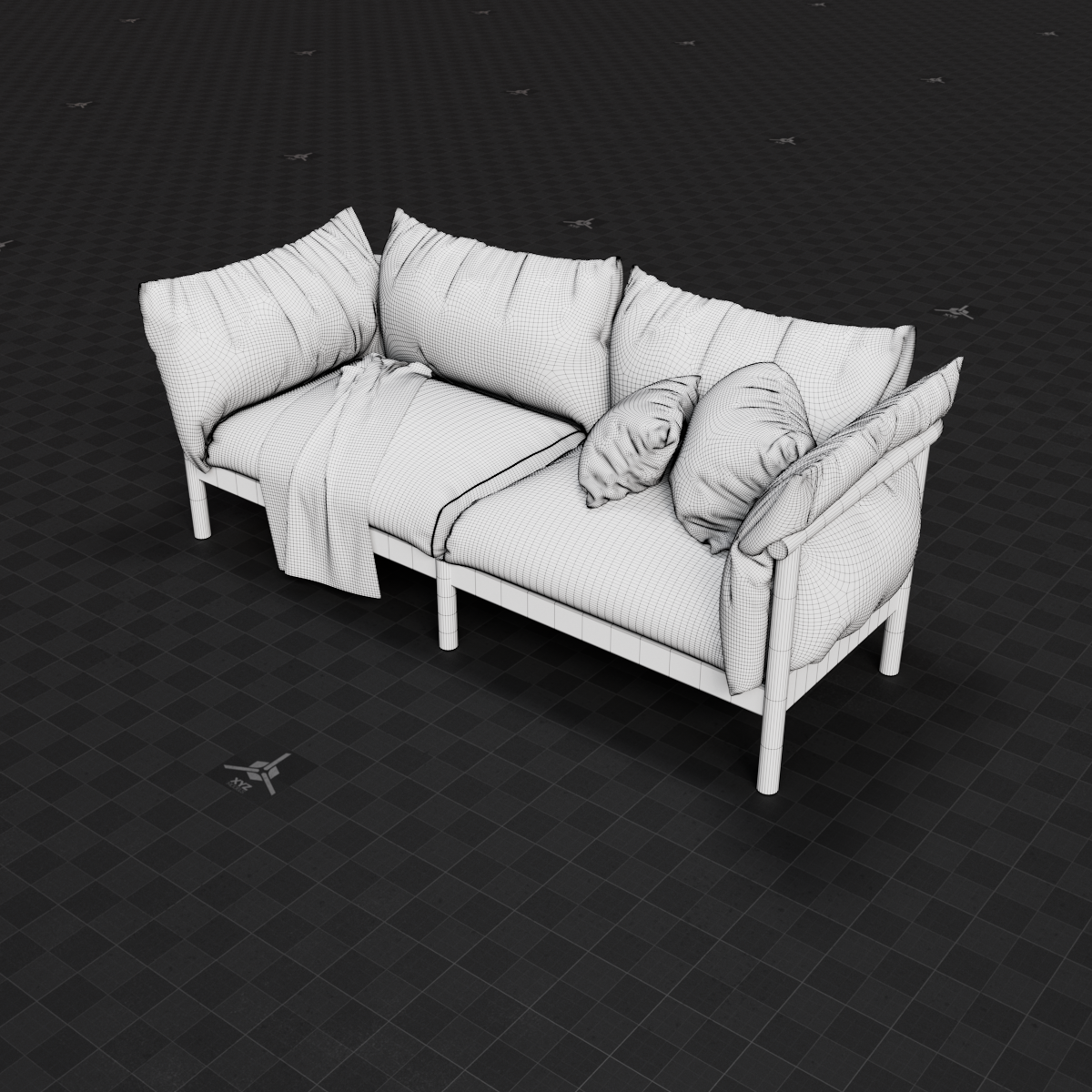 Base Mesh - Archviz - Sofa 02