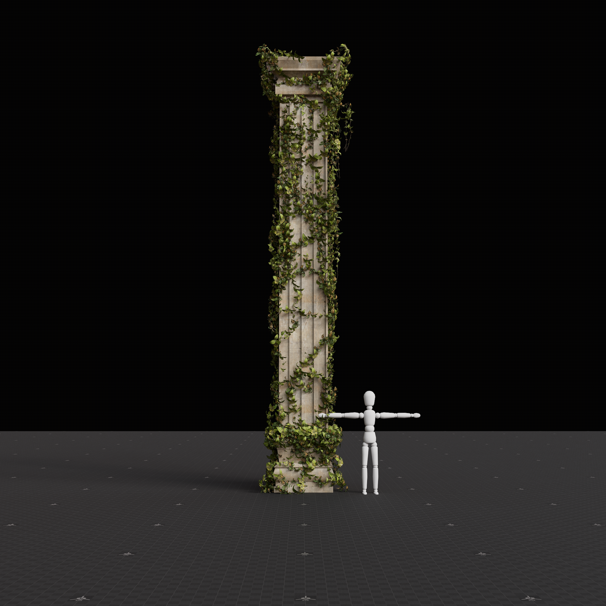 Brutalist Ivy Large Column 01