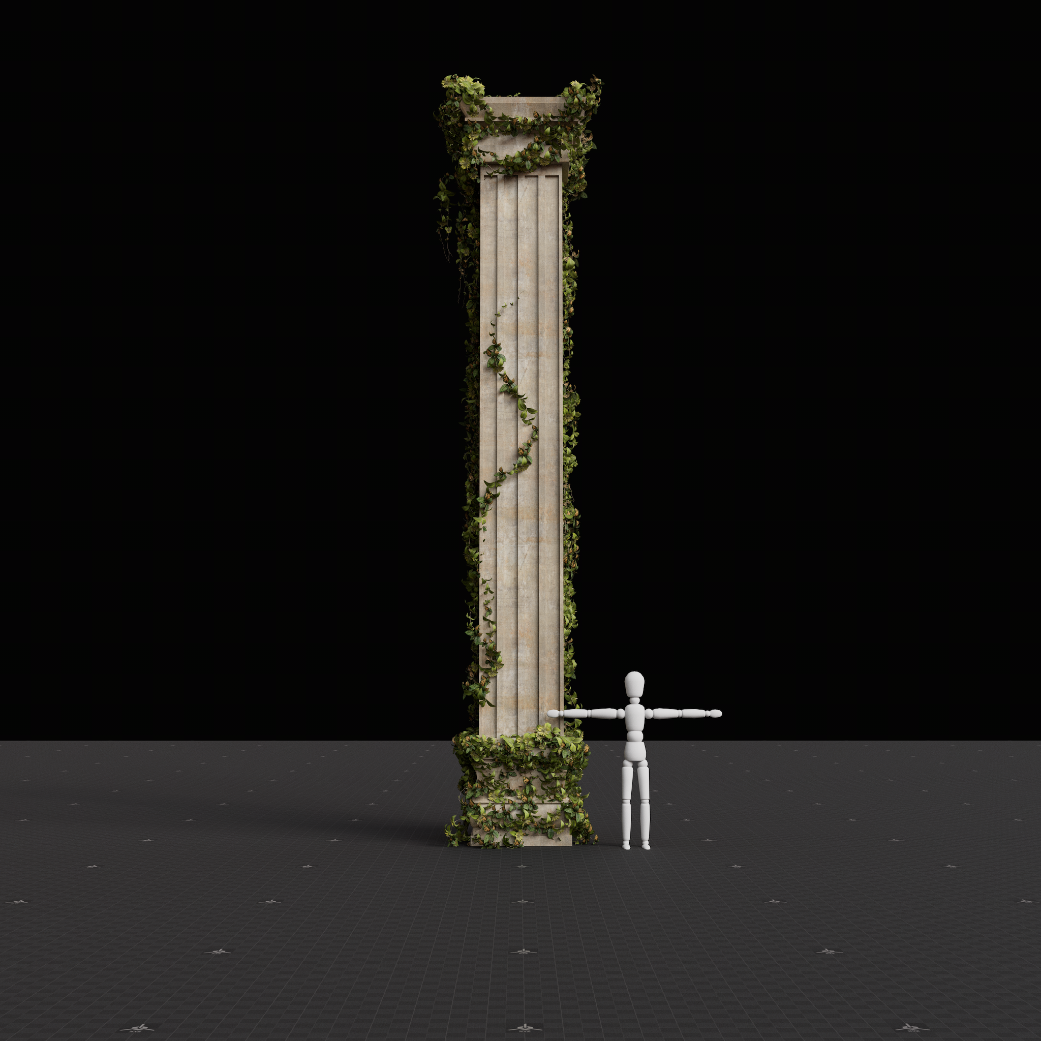 Brutalist Ivy Large Column 01