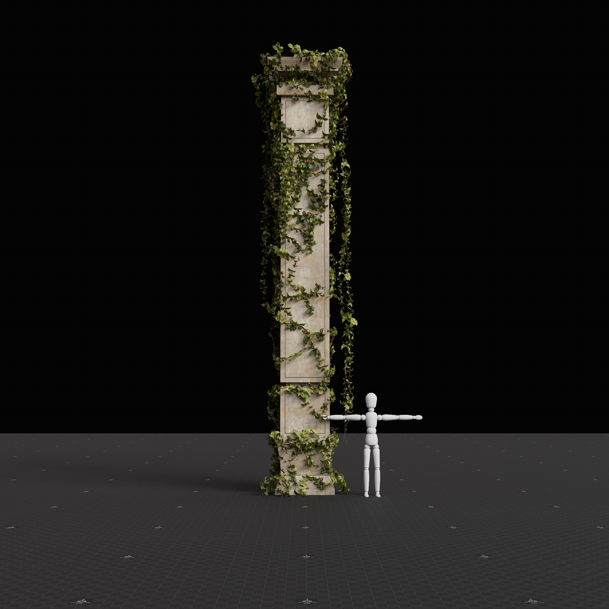 Brutalist Ivy Large Column 02