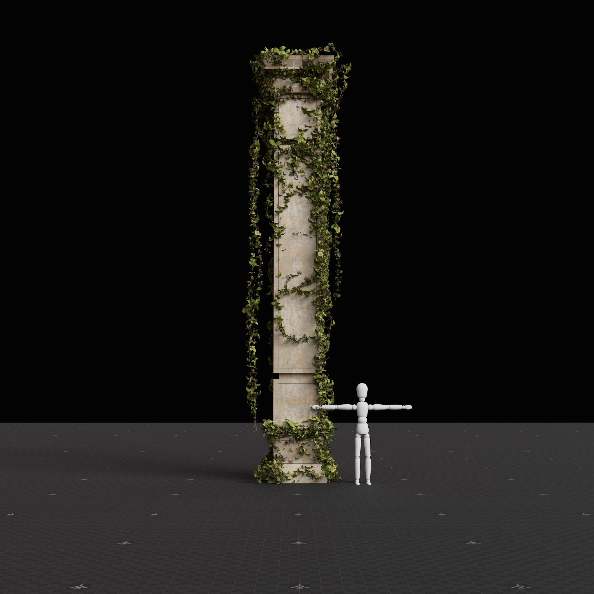 Brutalist Ivy Large Column 02