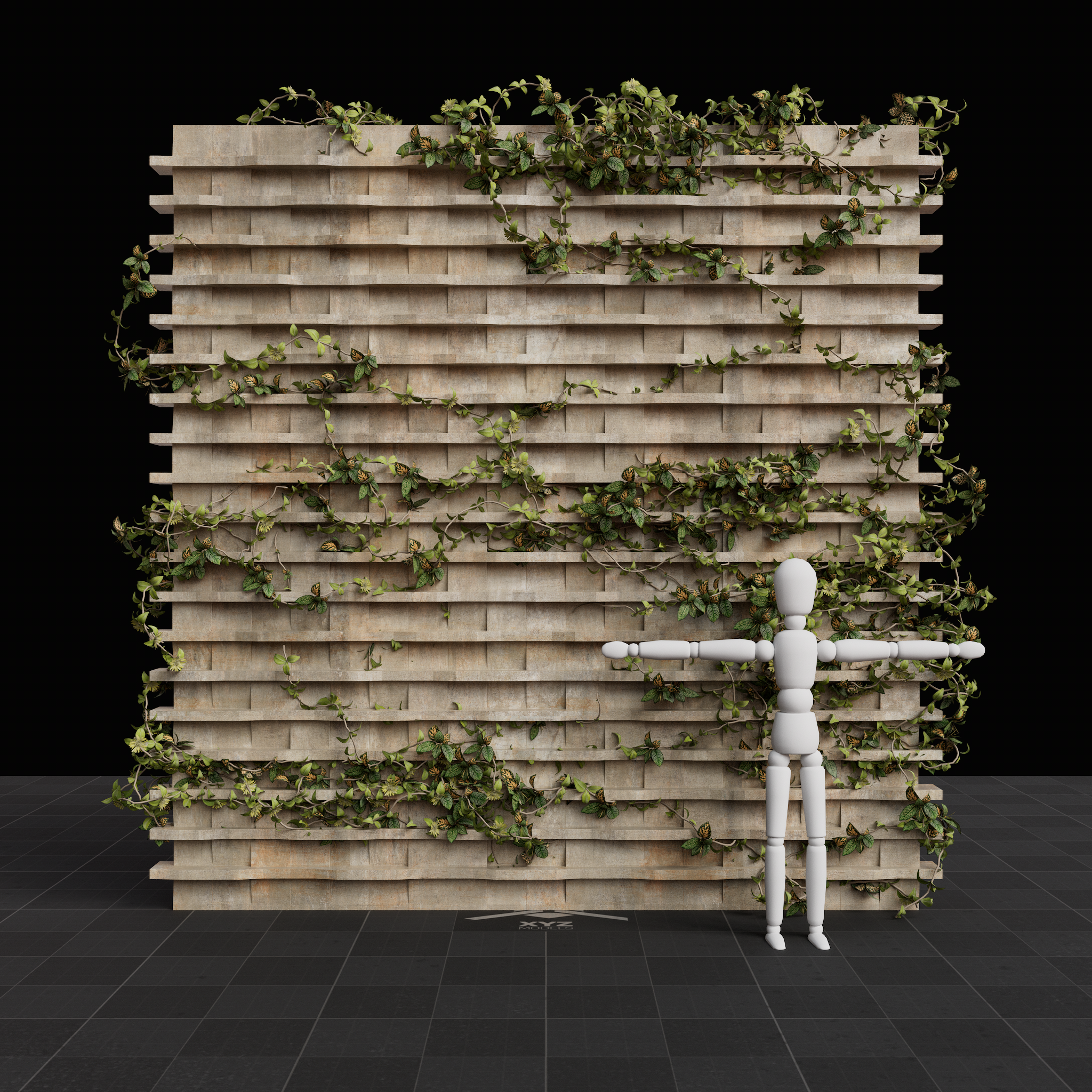 Brutalist Ivy Wall 02